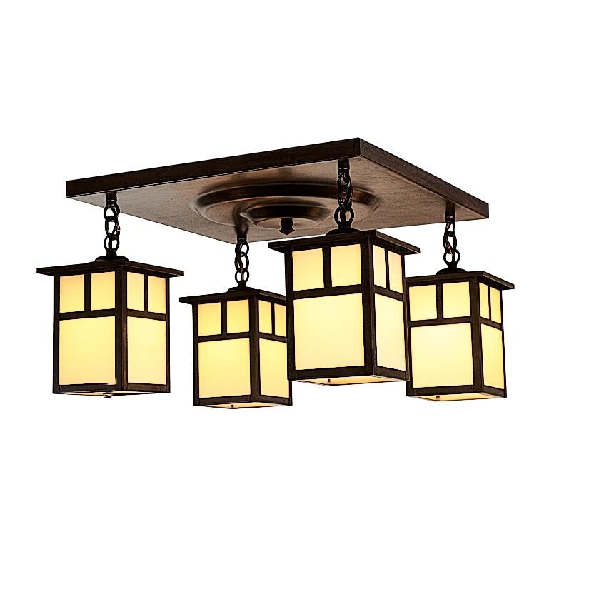 Mission 17 Inch 4 Light Semi Flush Mount by Arroyo Craftsman
