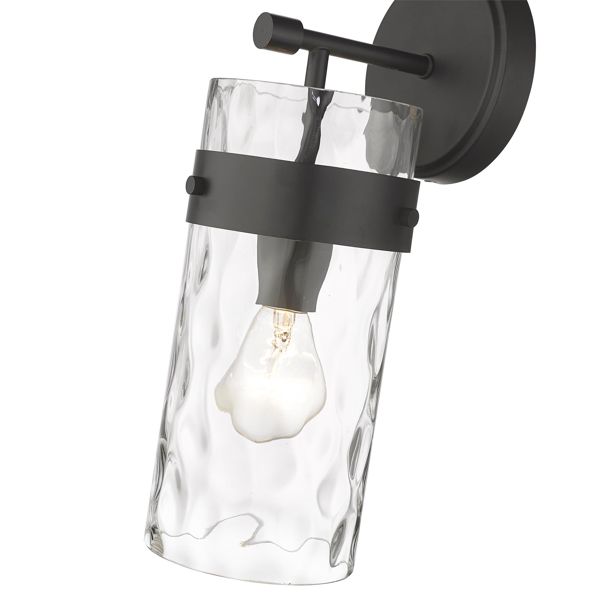Shown in Matte Black finish and Glass shade