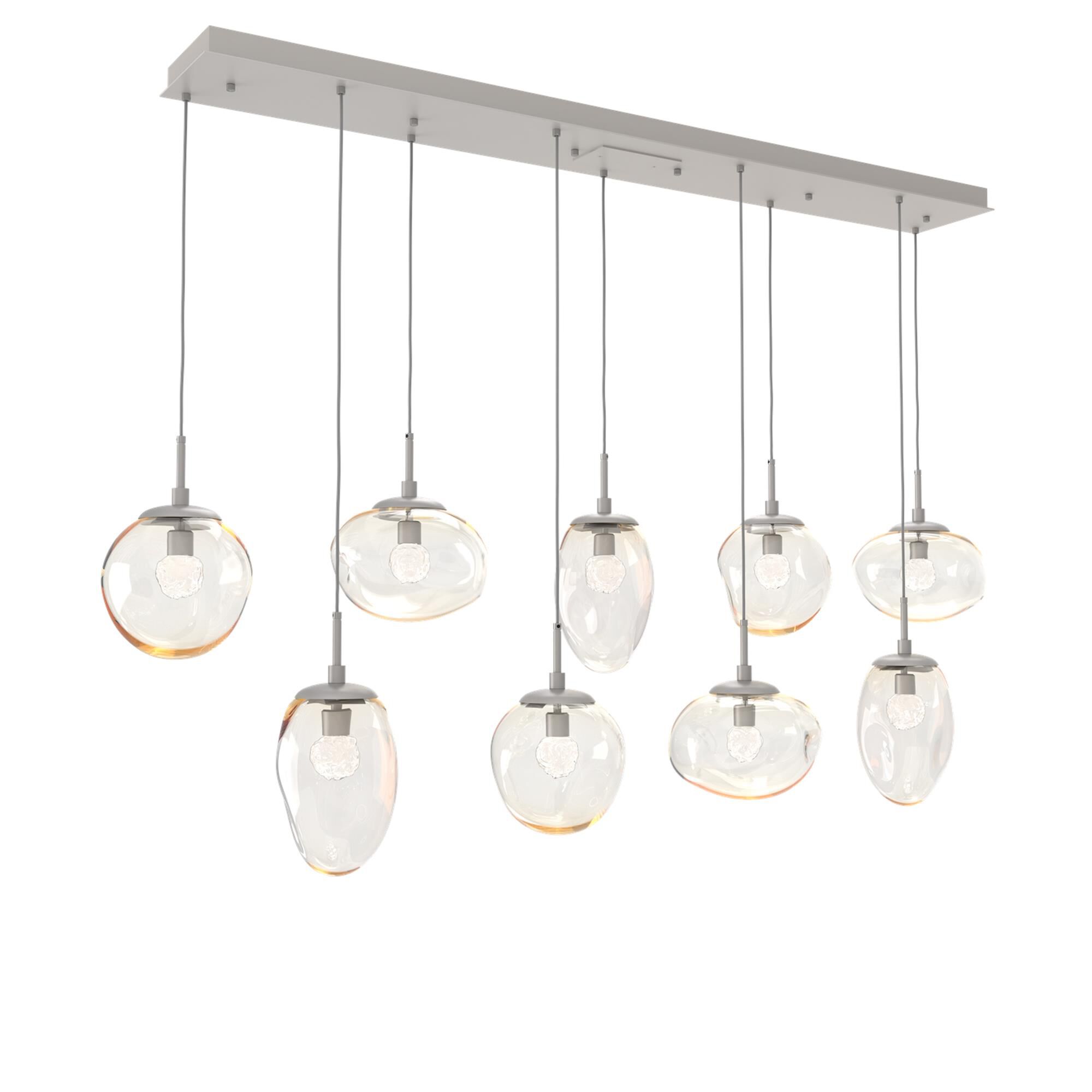 Shown in Metallic Beige Silver finish and Floret Inner Amber Outer glass