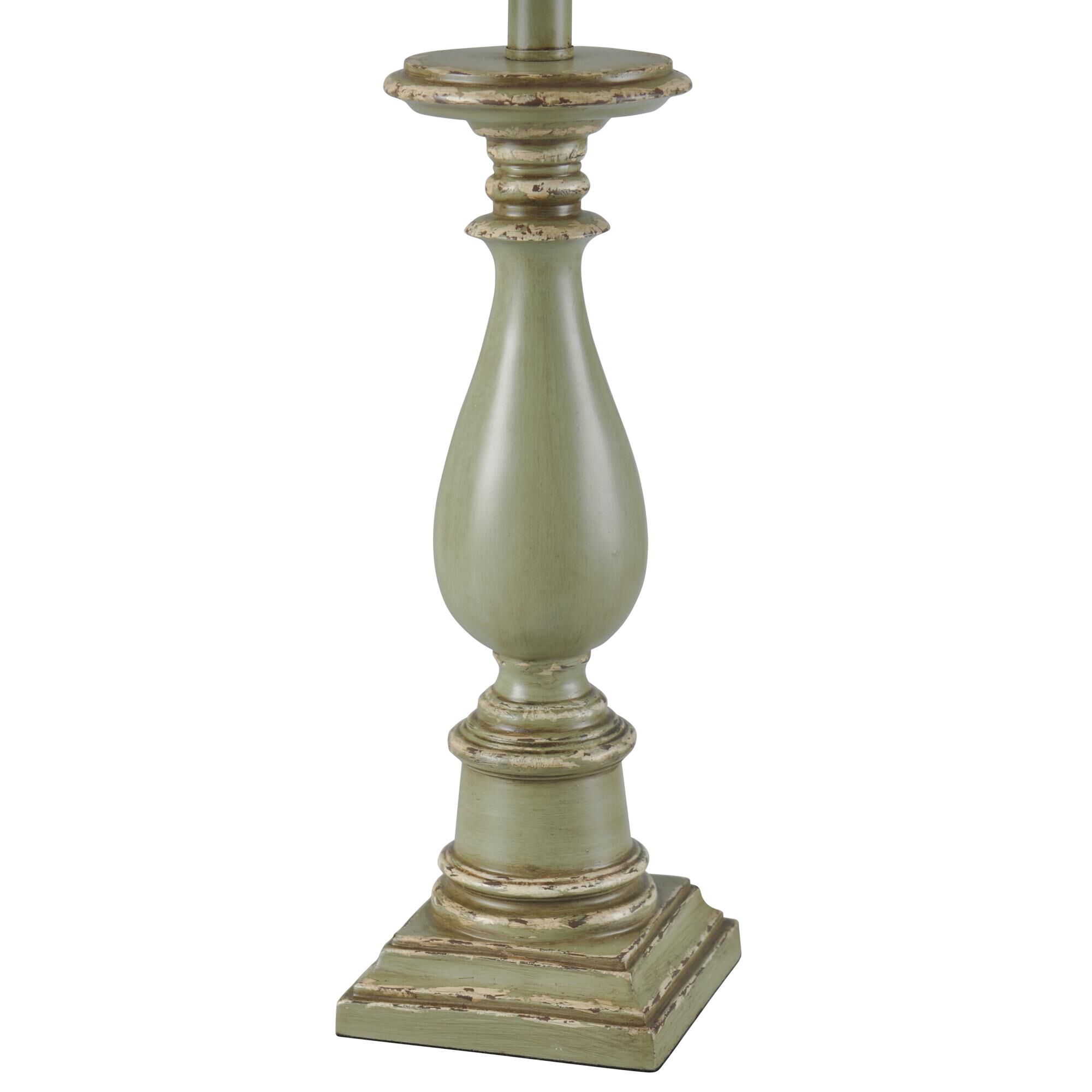 Shown in Distressed Green finish and Off-White Hardback Fabric shade