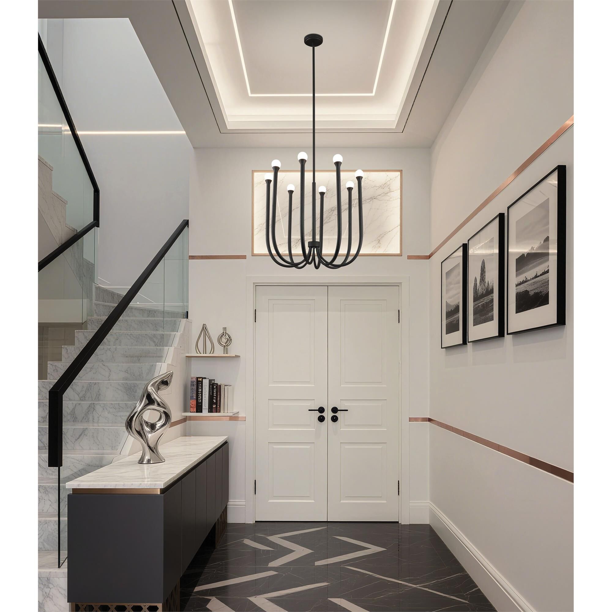 Shown in Plaster Black finish and Opal glass