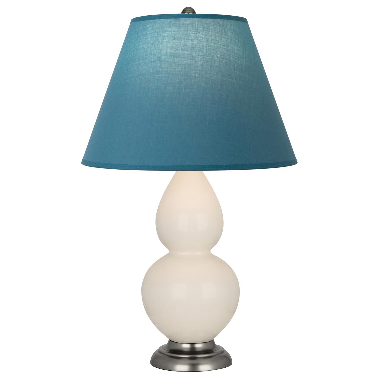 Shown in Bone finish and Bright Blue and Gray shade and Antique Silver accent