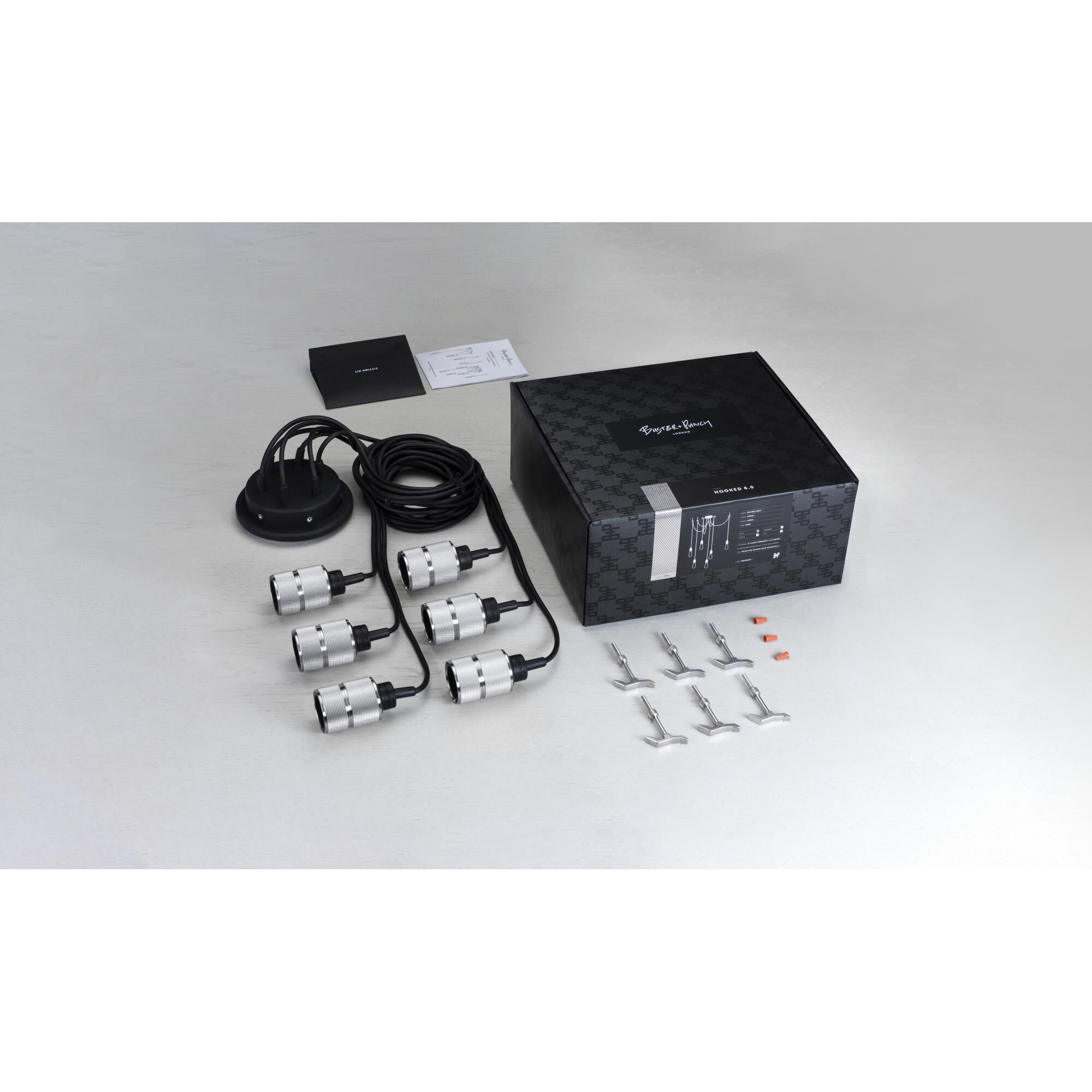 Shown in Steel finish and Graphite shade