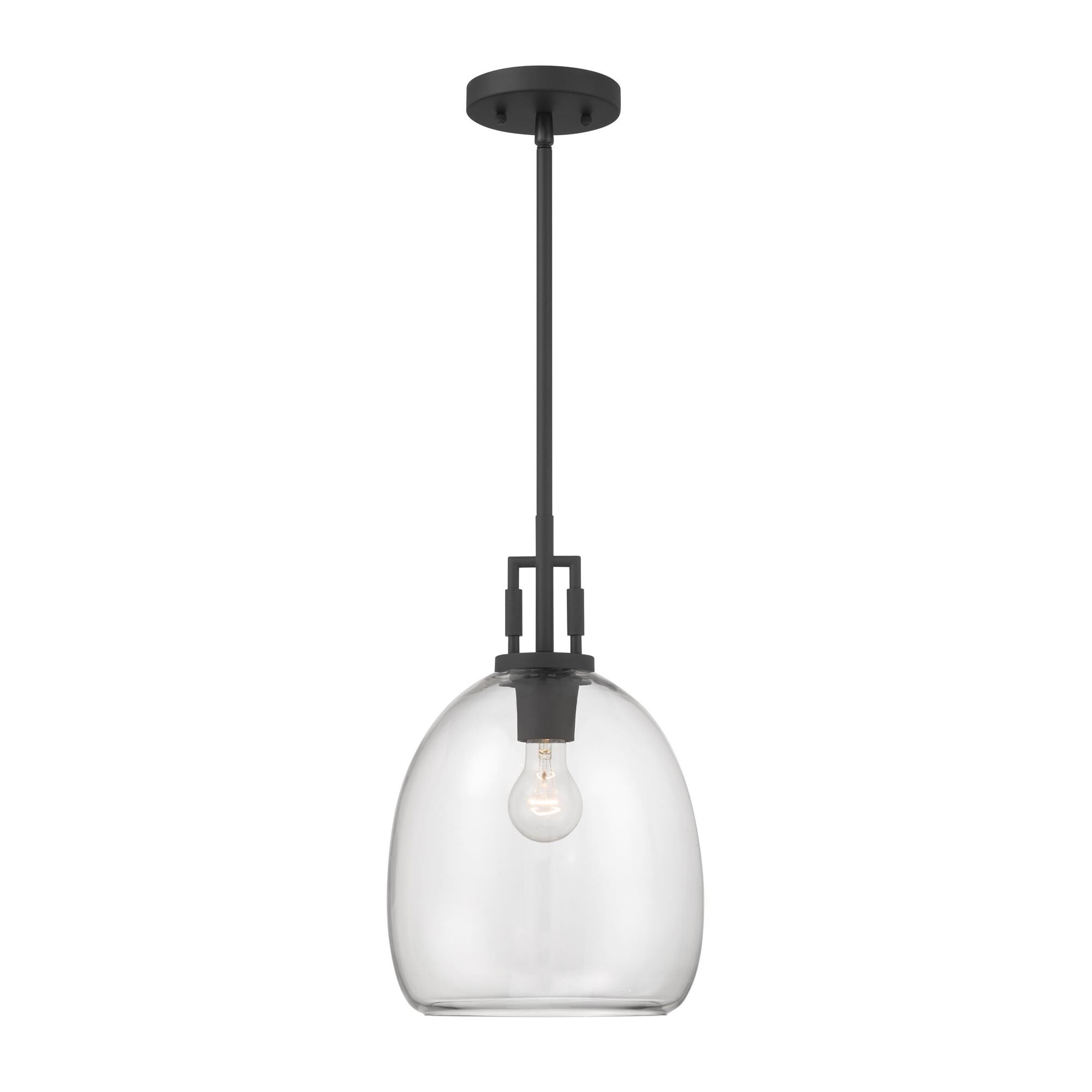 Shown in Dark Matte Black finish and Clear glass