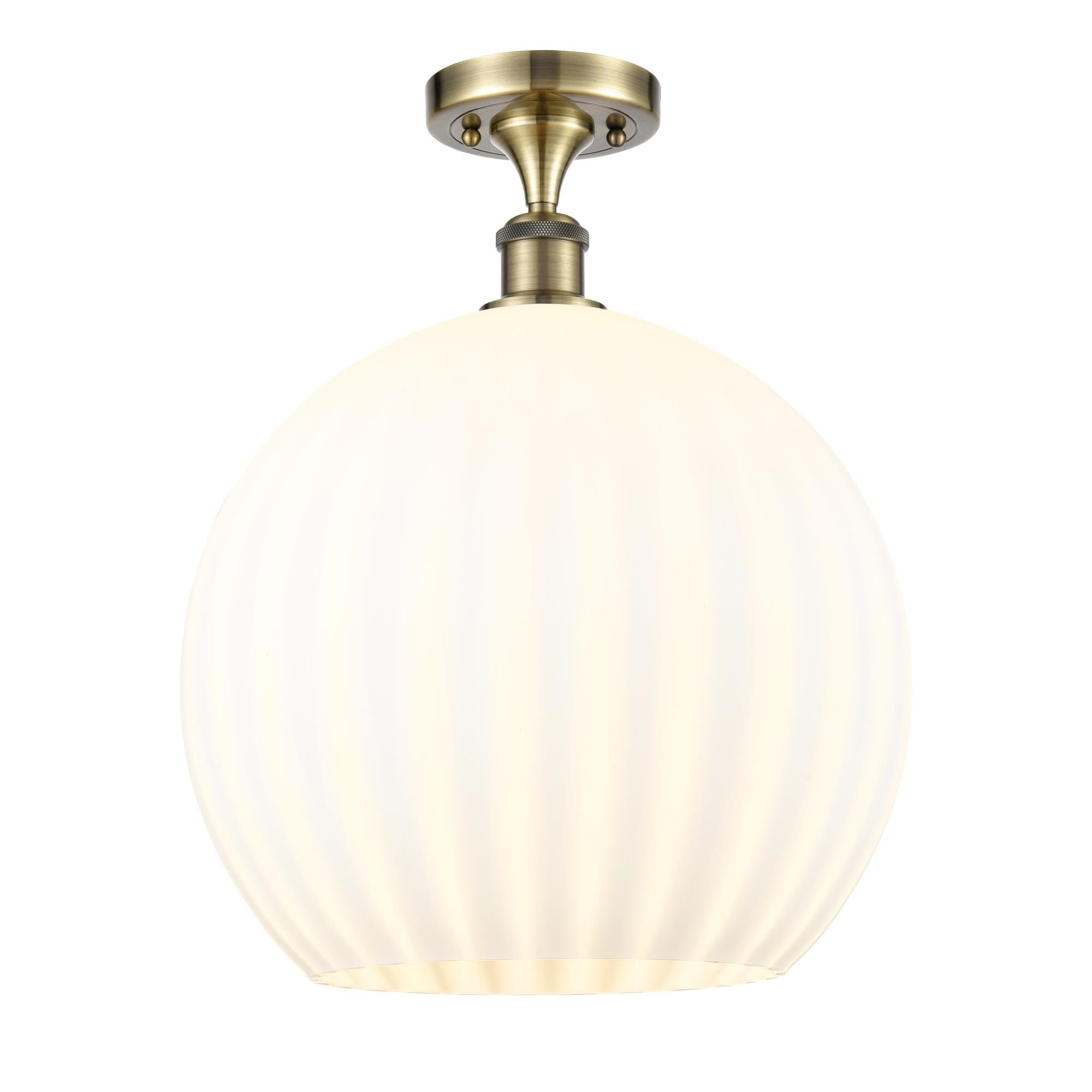Bruno Marashlian White Venetian 14 Inch Semi Flush Mount by Innovations Lighting