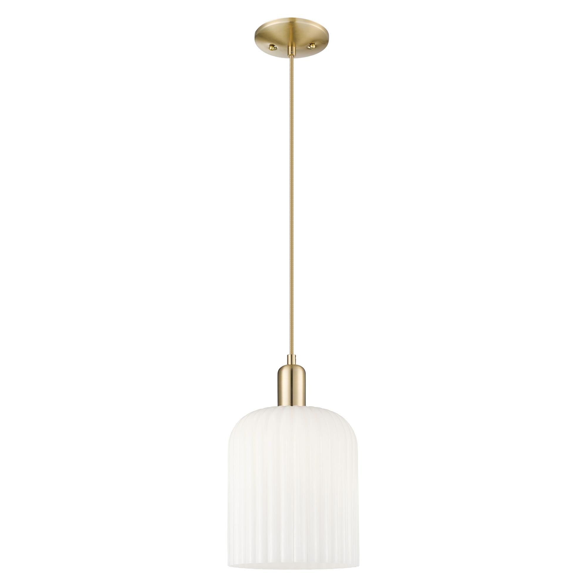 Shown in Champagne Bronze finish and Gloss White glass