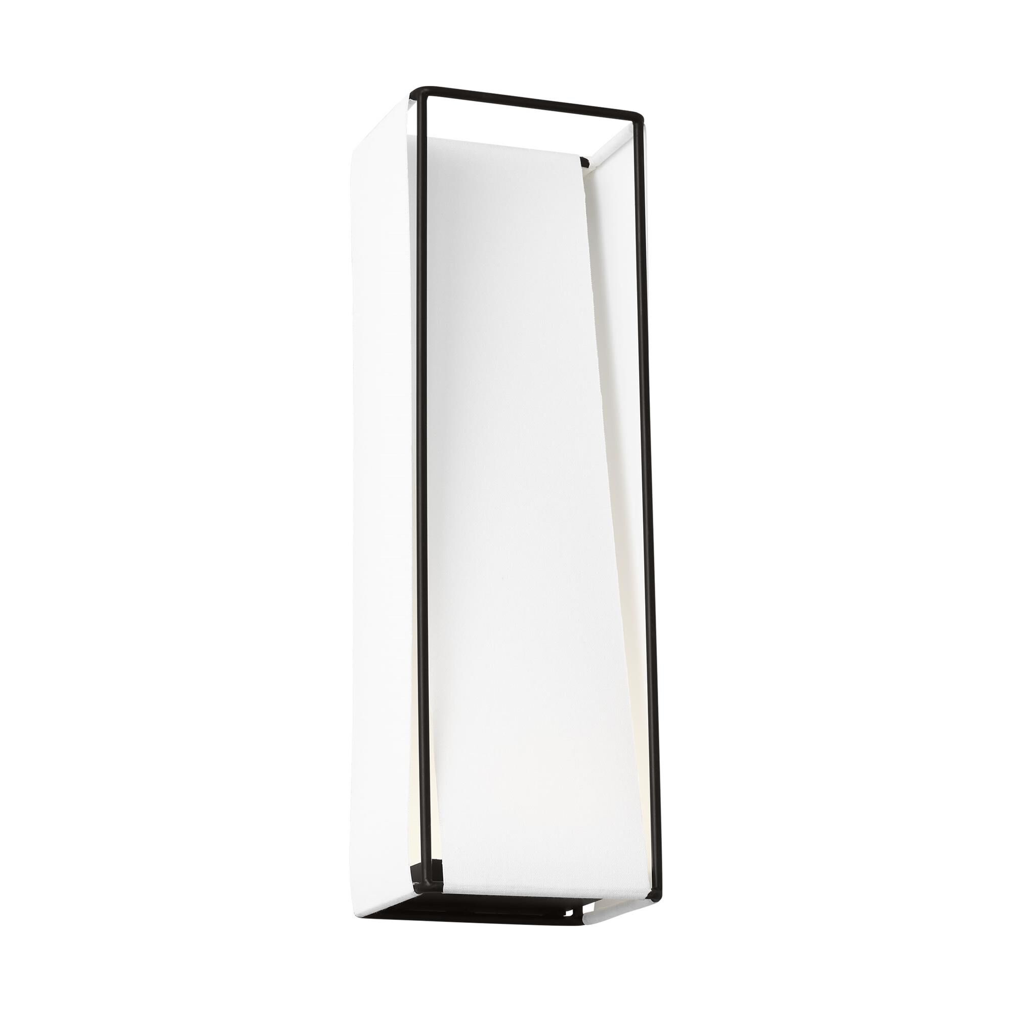 Shown in Aged Iron finish and White Linen shade