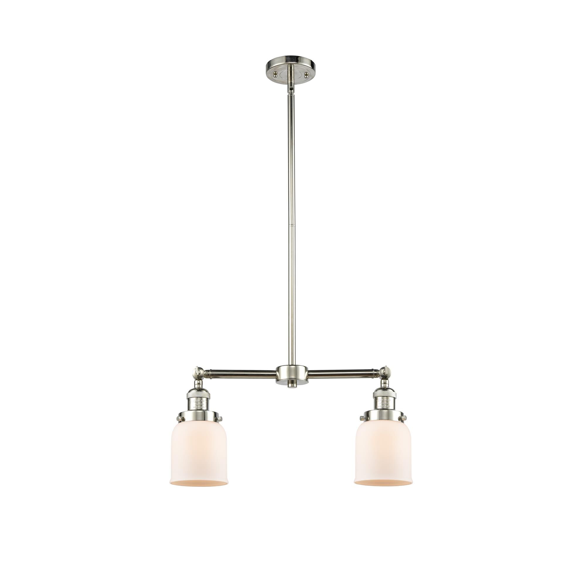 Shown in Polished Nickel finish and Matte White Cased glass
