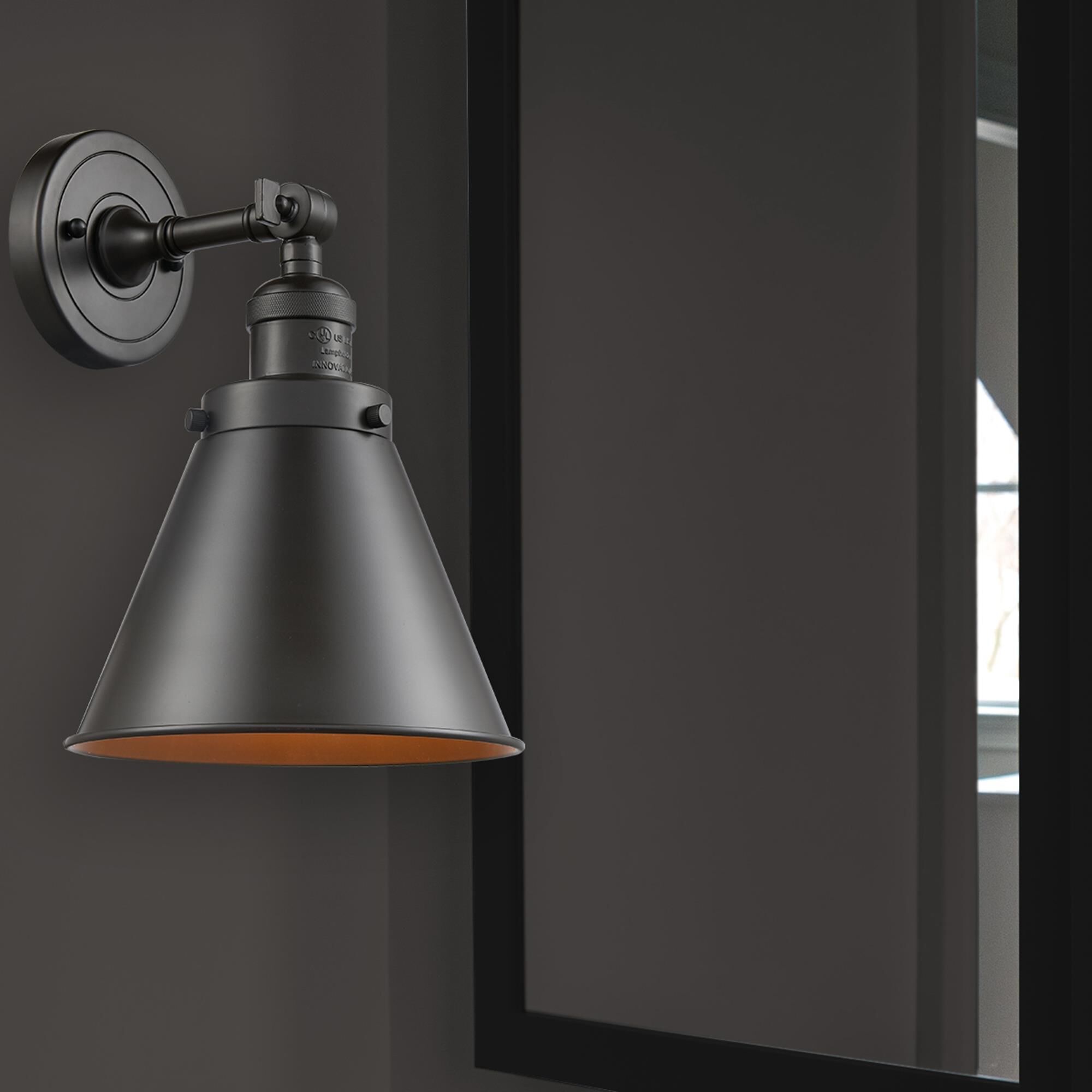 Shown in Oil Rubbed Bronze finish and Metal - Oil Rubbed Bronze - Cone shade