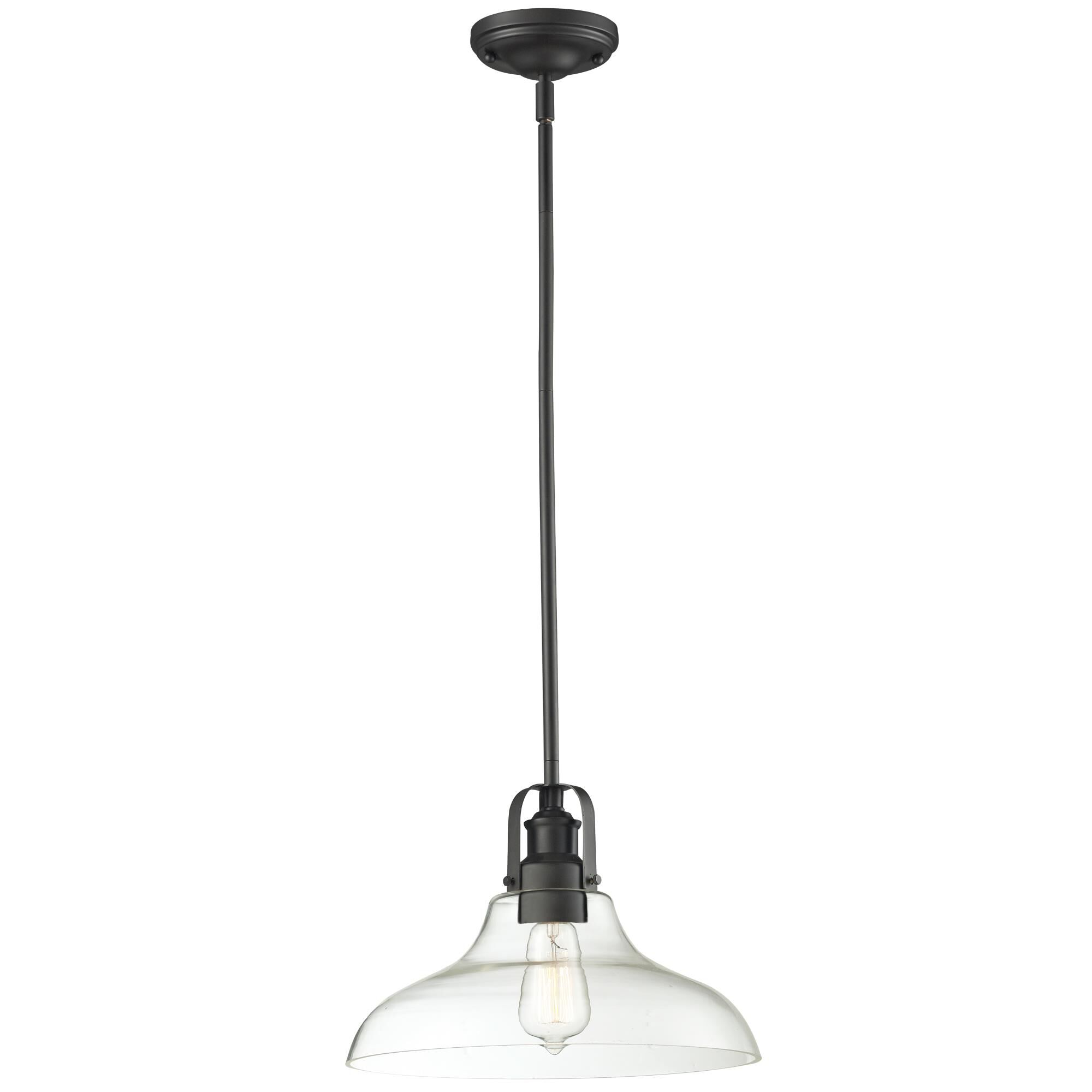 Shown in Bronze finish and Glass shade