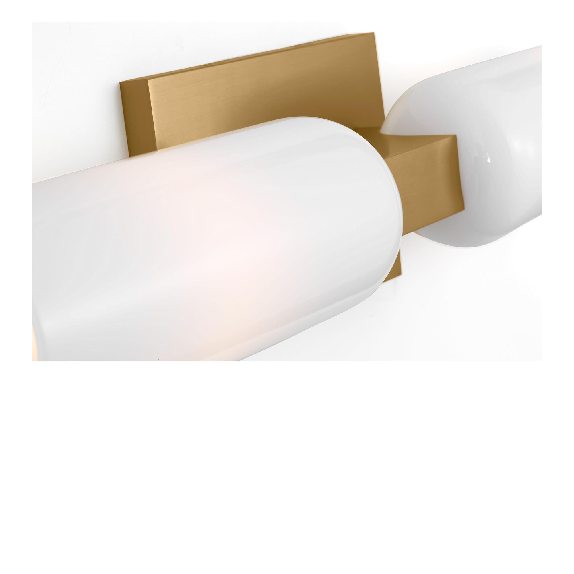 Shown in Burnished Brass finish and Milk glass