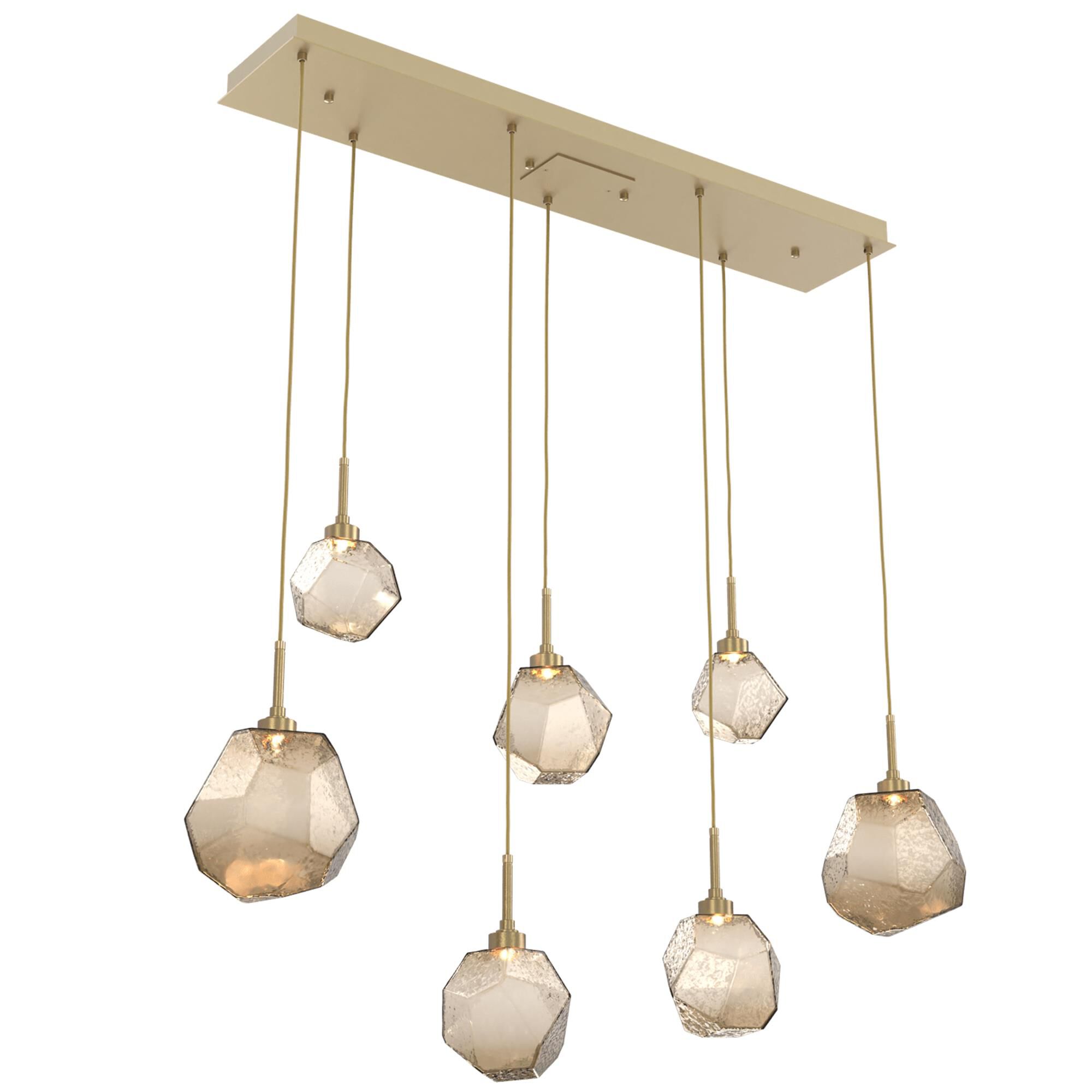 Shown in Gilded Brass finish and Bronze glass
