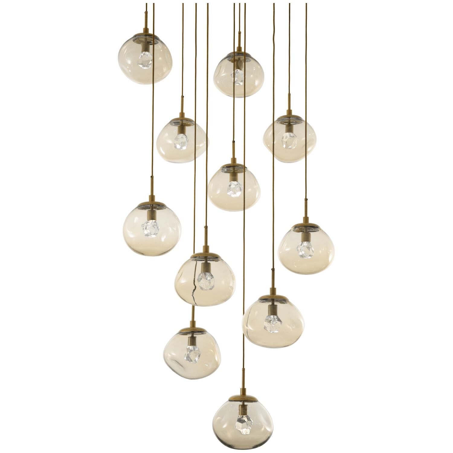 Shown in Gilded Brass finish and Zircon Inner Amber Outer glass