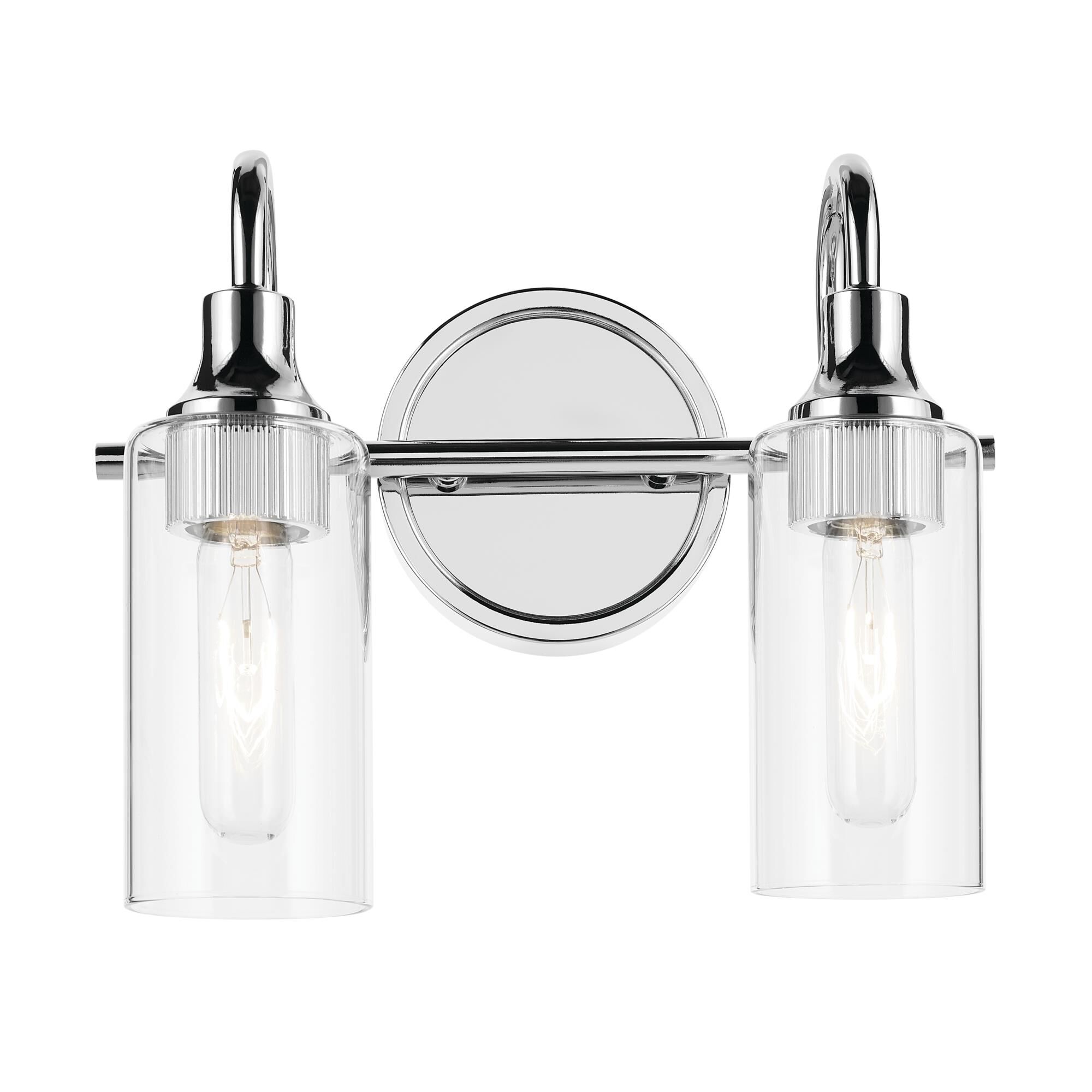 Shown in Chrome finish and Clear glass
