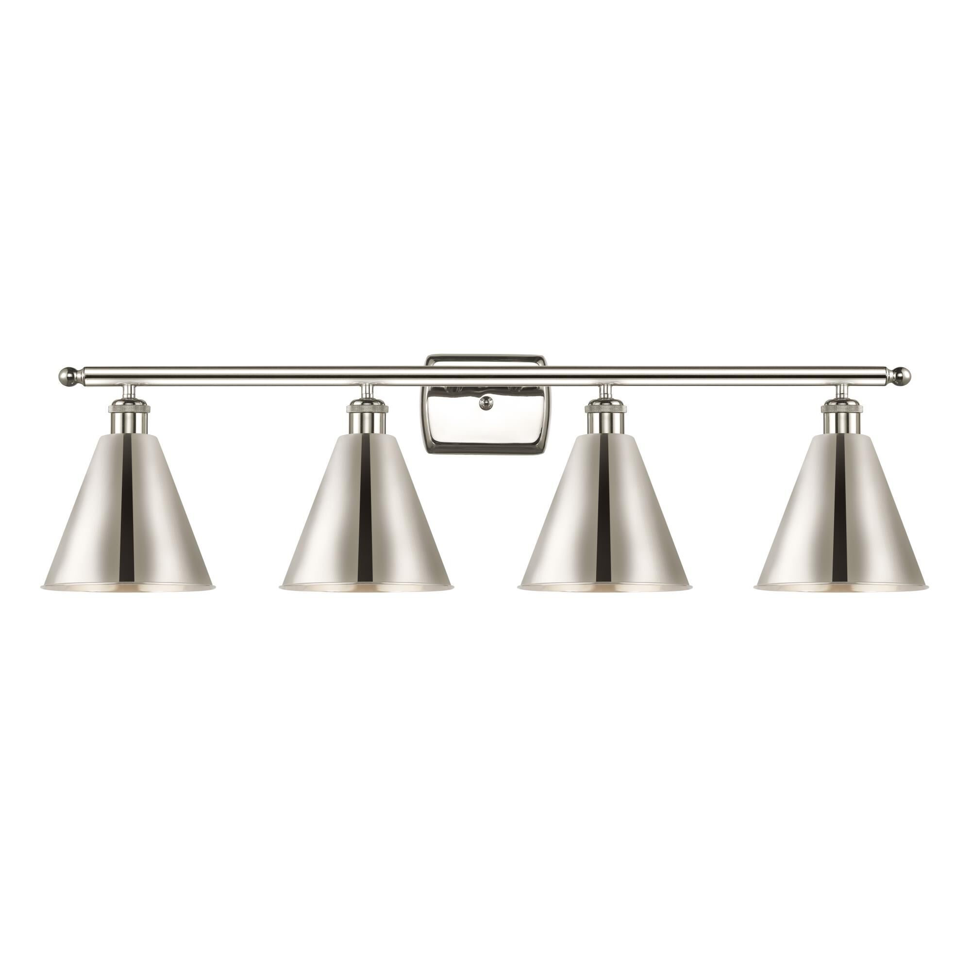 Shown in Polished Nickel finish and Polished Nickel Ballston Cone shade