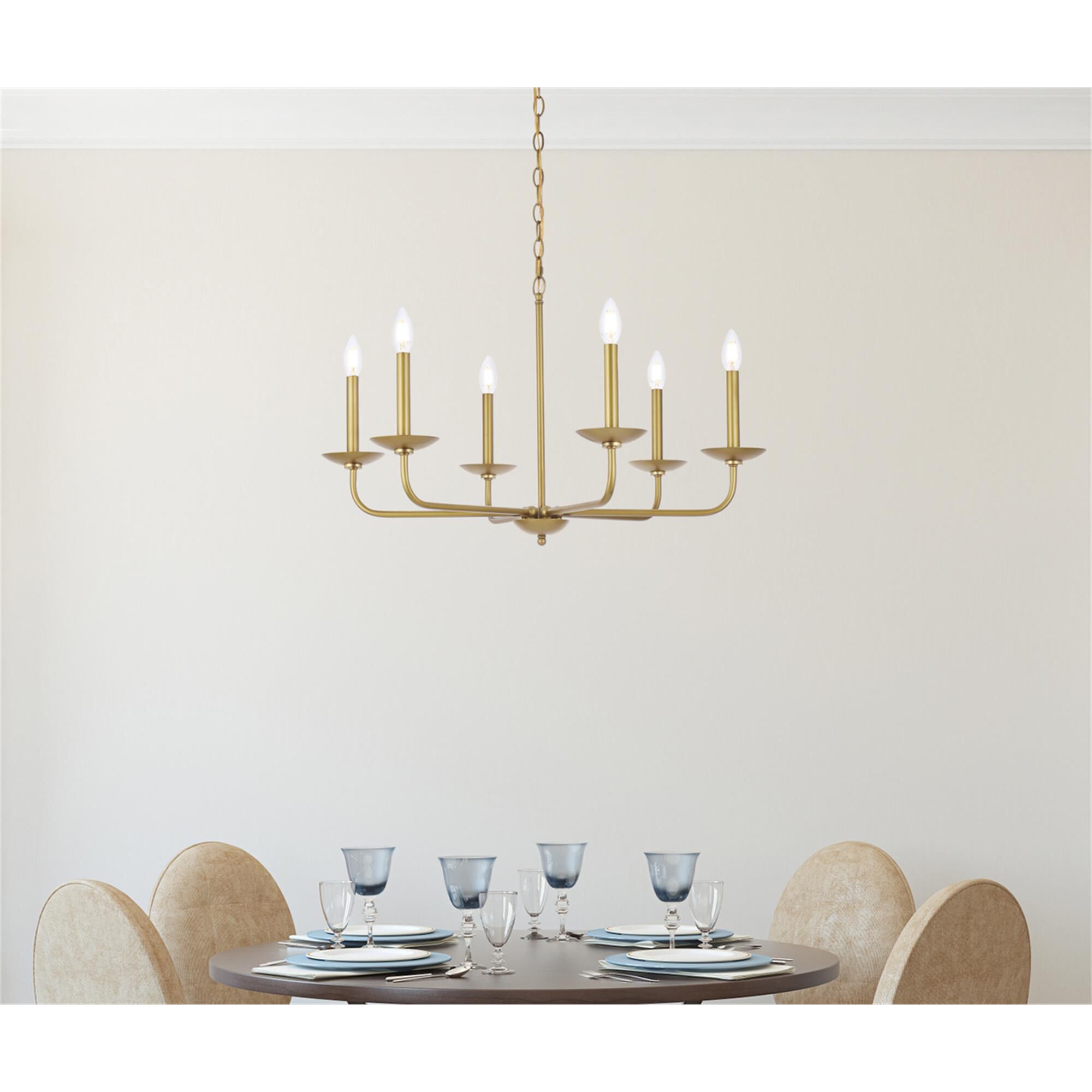 Cohen 30 Inch 6 Light Chandelier by Elegant Lighting