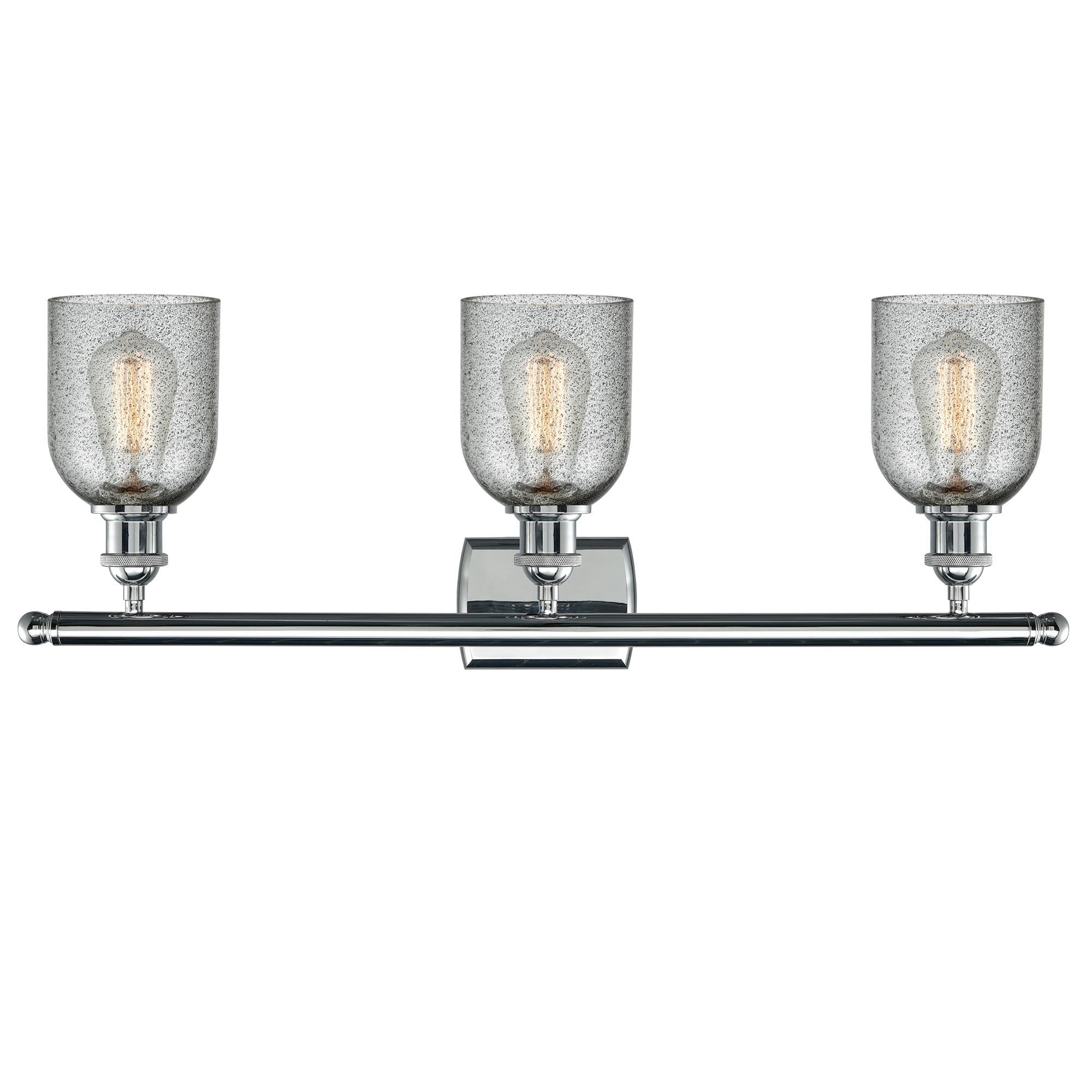 Shown in Polished Chrome finish and Charcoal glass