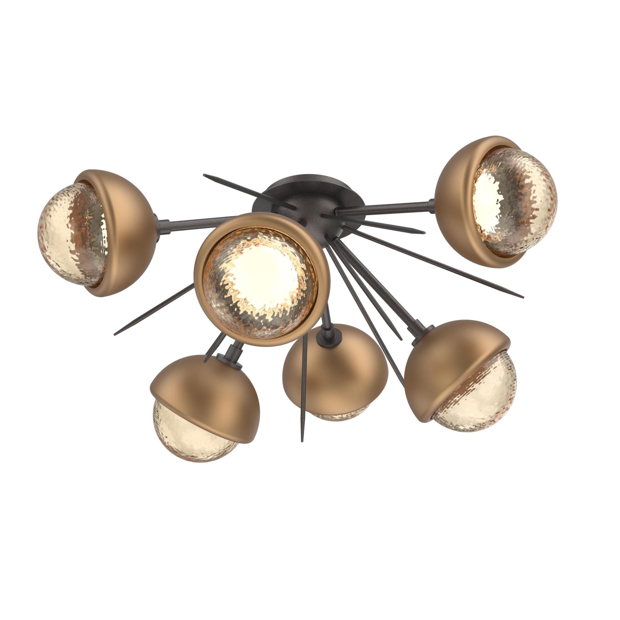Shown in Graphite finish and Amber glass and Novel Brass accent