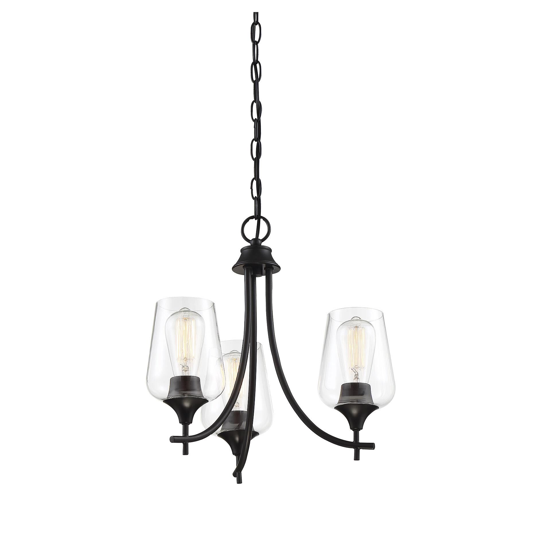 Shown in Black finish and Clear glass