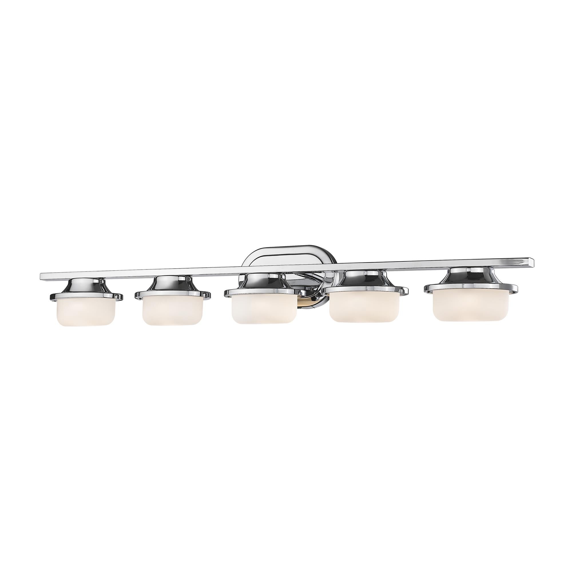 Shown in Chrome finish and Glass shade