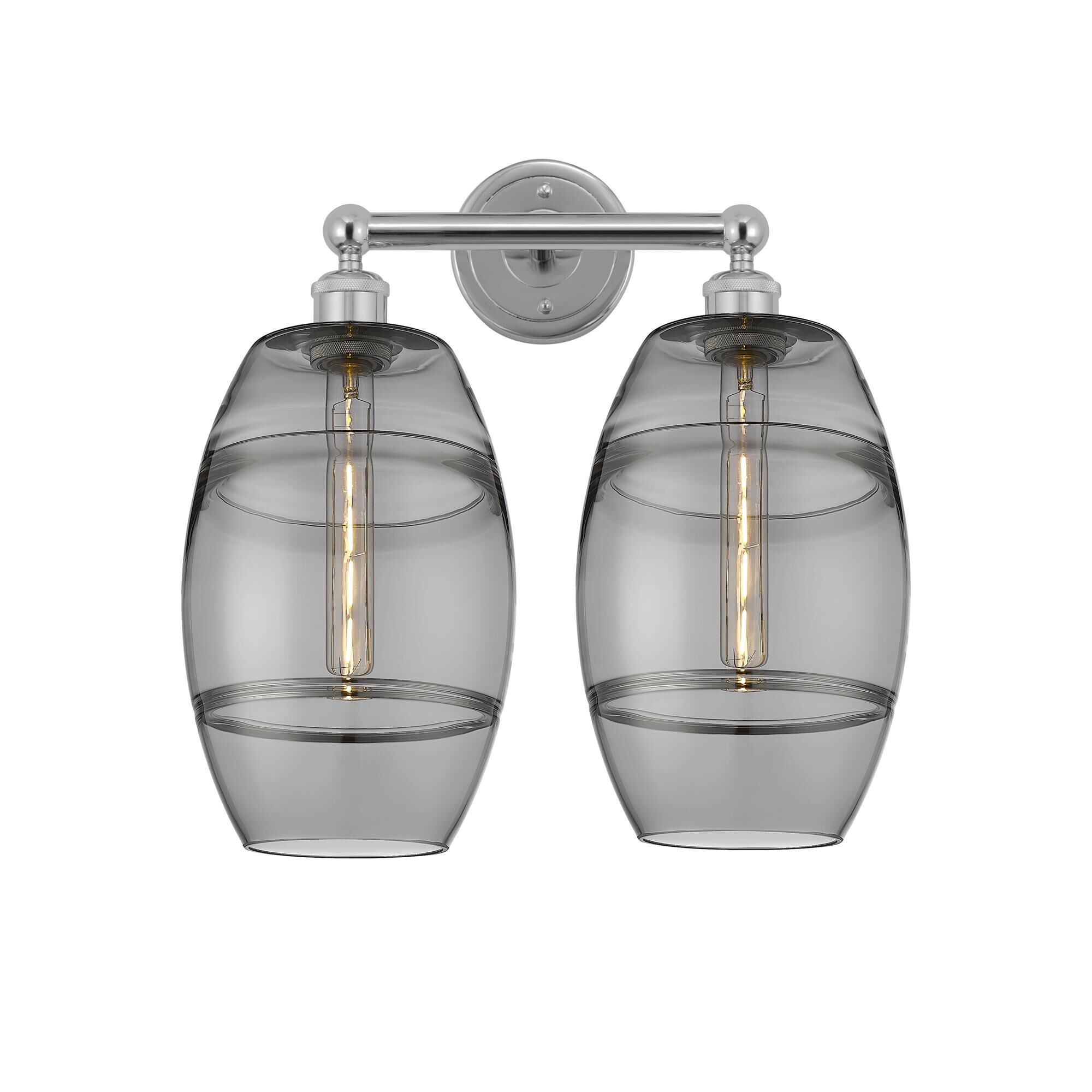 Shown in Polished Chrome finish and Light Smoke glass