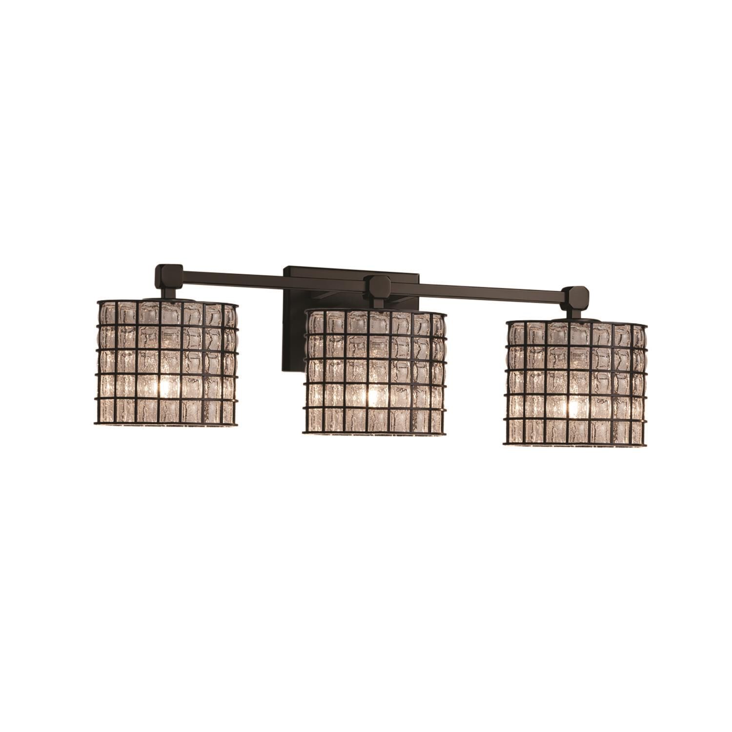 Wire Glass 24 Inch 3 Light Bath Vanity Light by Justice Design Group