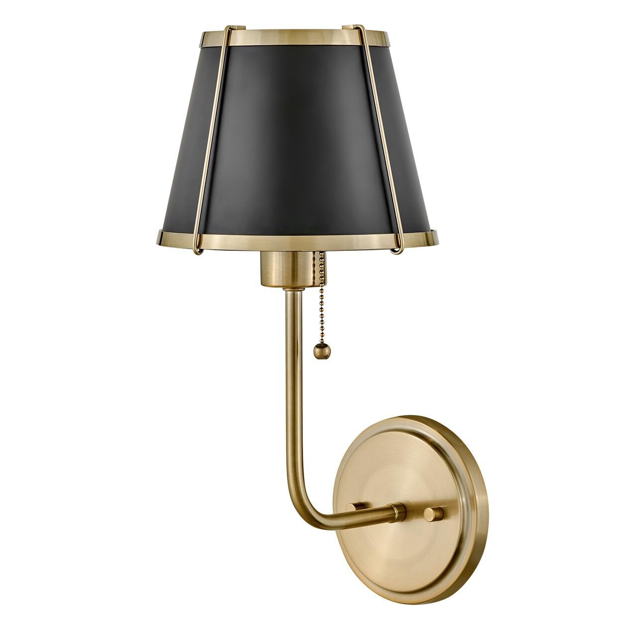 Shown in Warm Brass finish and Black accent