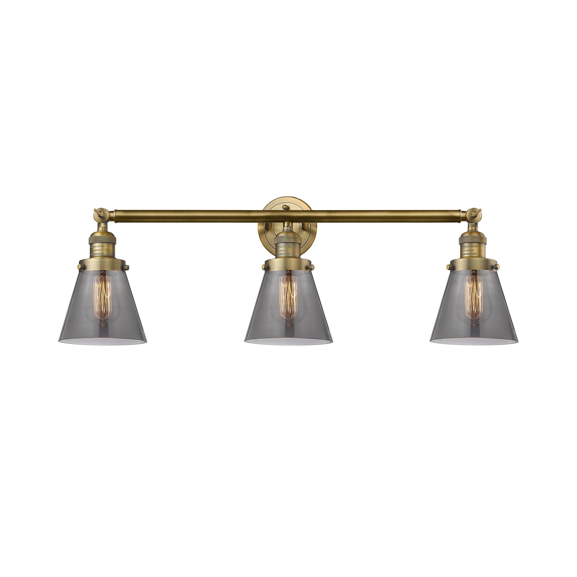 Shown in Brushed Brass finish and Smoked glass