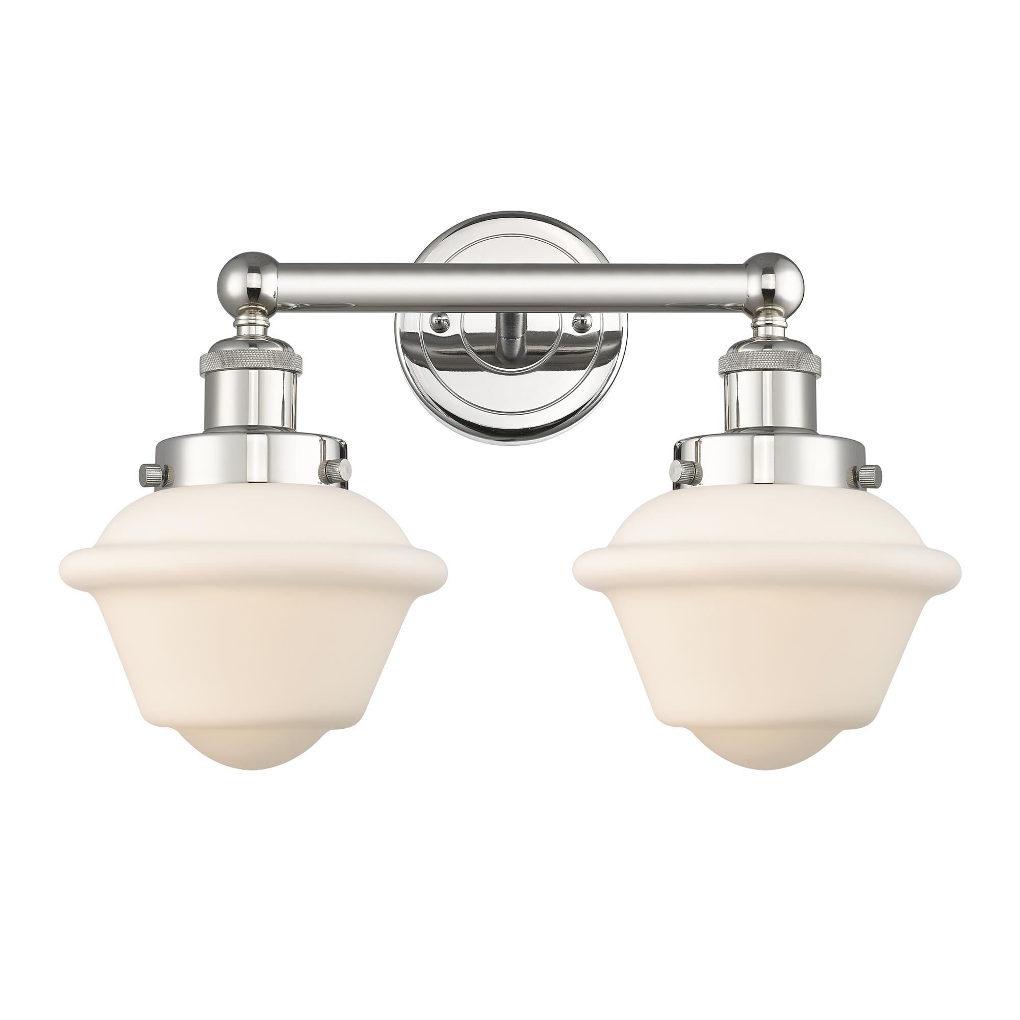 Shown in Polished Nickel finish and Matte White glass