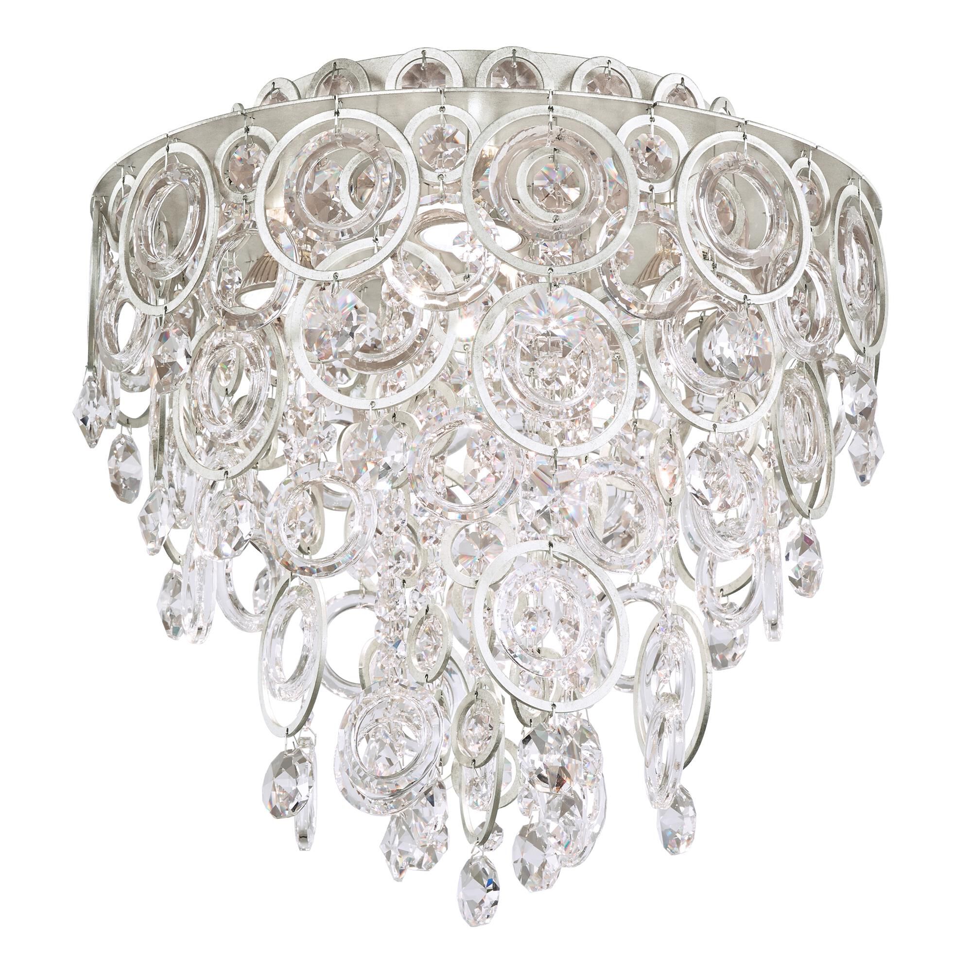 Shown in Antique Silver finish and Clear Optic crystal