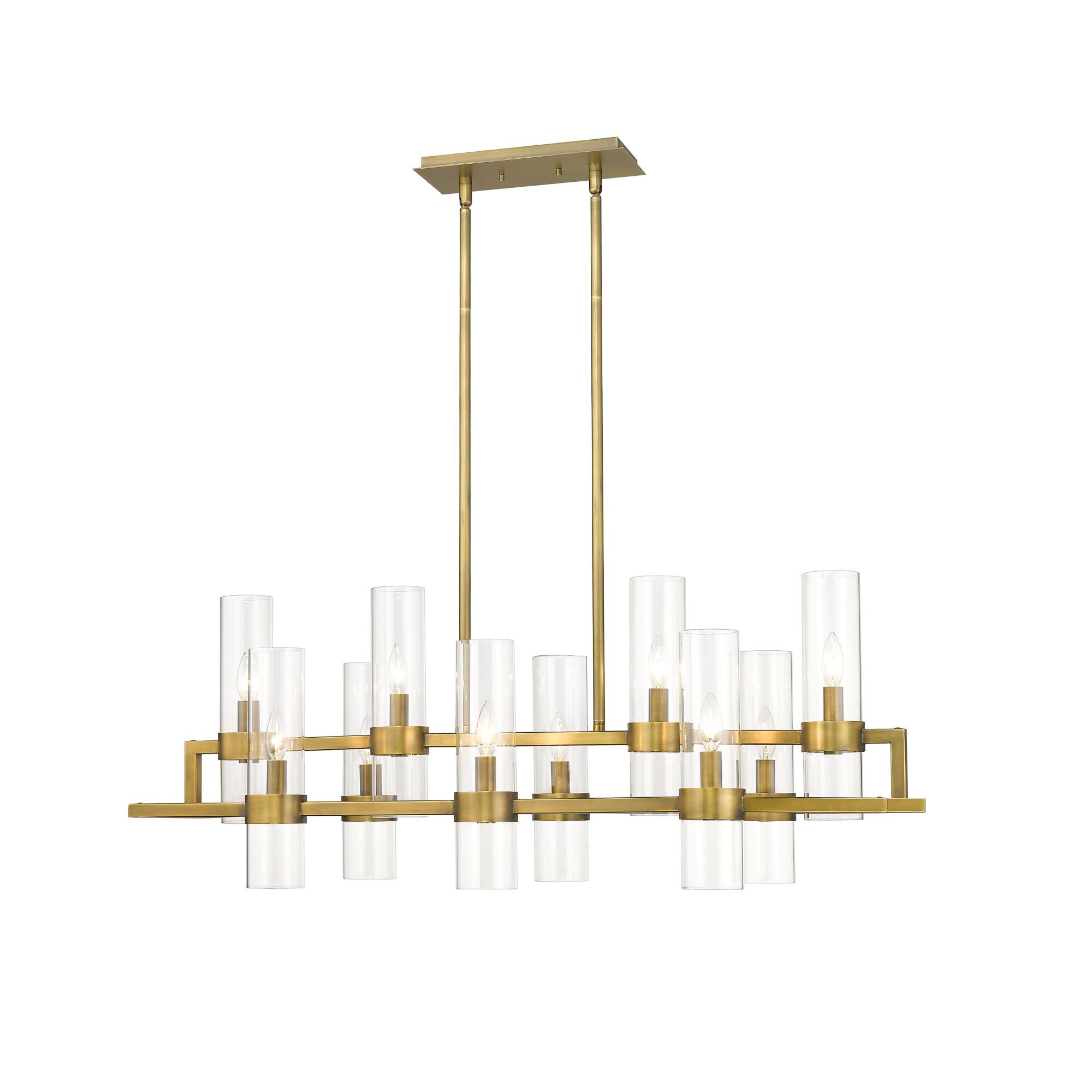 Shown in Rubbed Brass finish and Glass shade