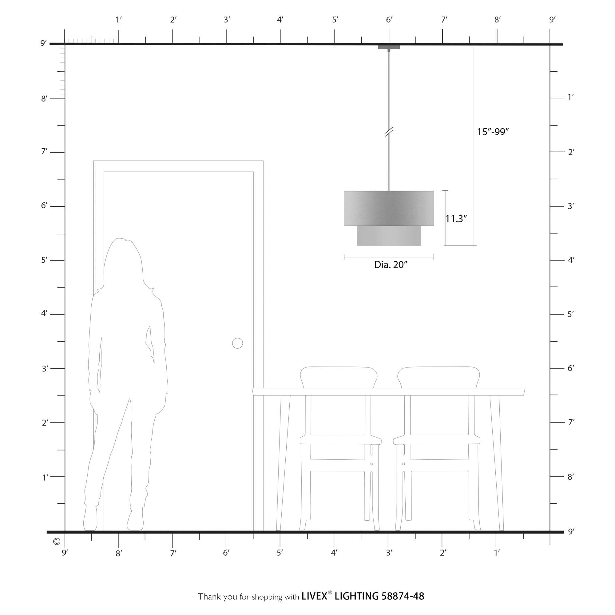 Bellingham 20 Inch Large Pendant by Livex Lighting
