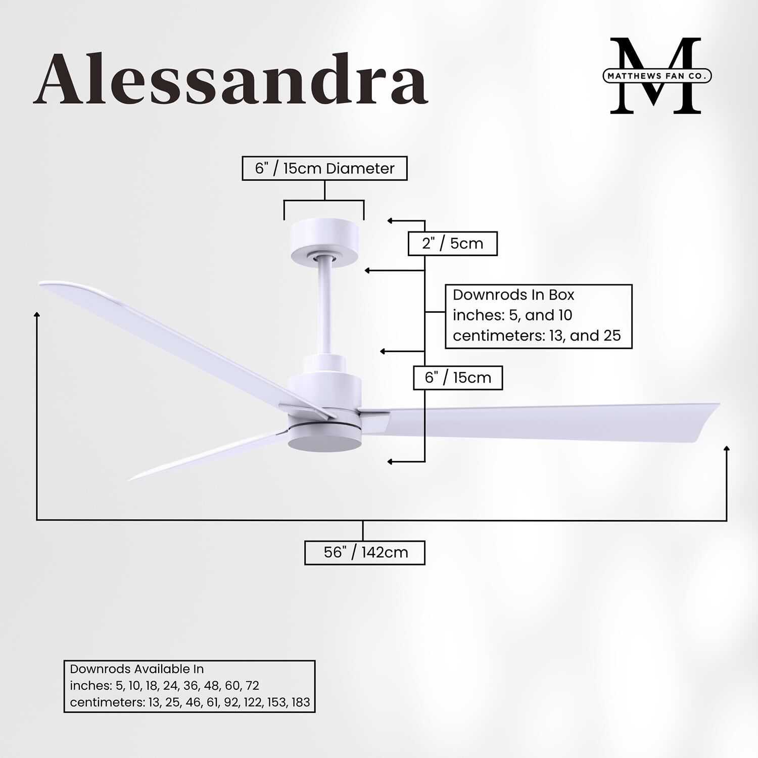 Alessandra 56 Inch Ceiling Fan by Matthews Fan Company