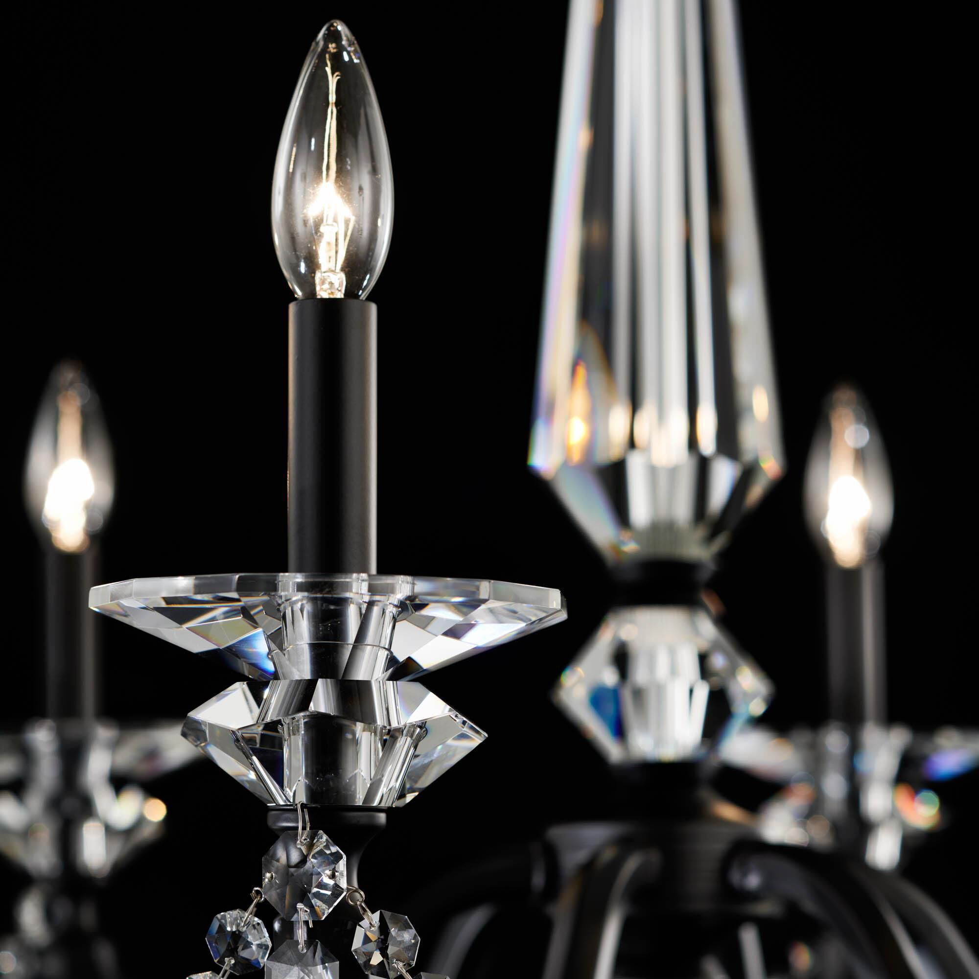 Shown in Black finish and Radiance crystal and Crystal glass