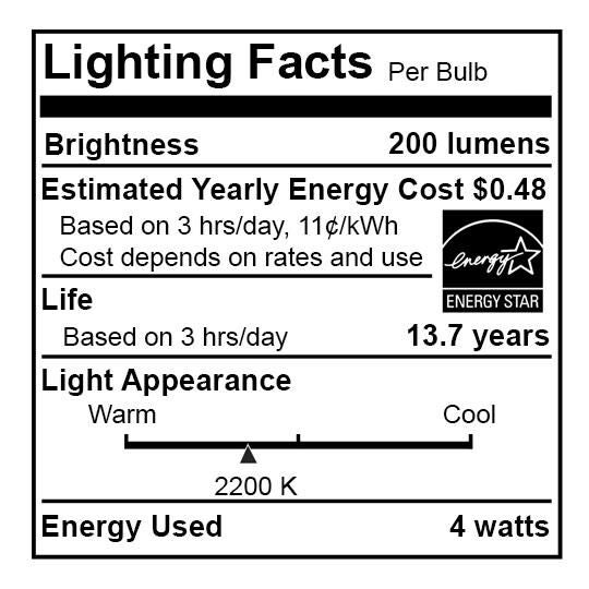 4 Watt 2200K LED Light Bulb by Bulbrite