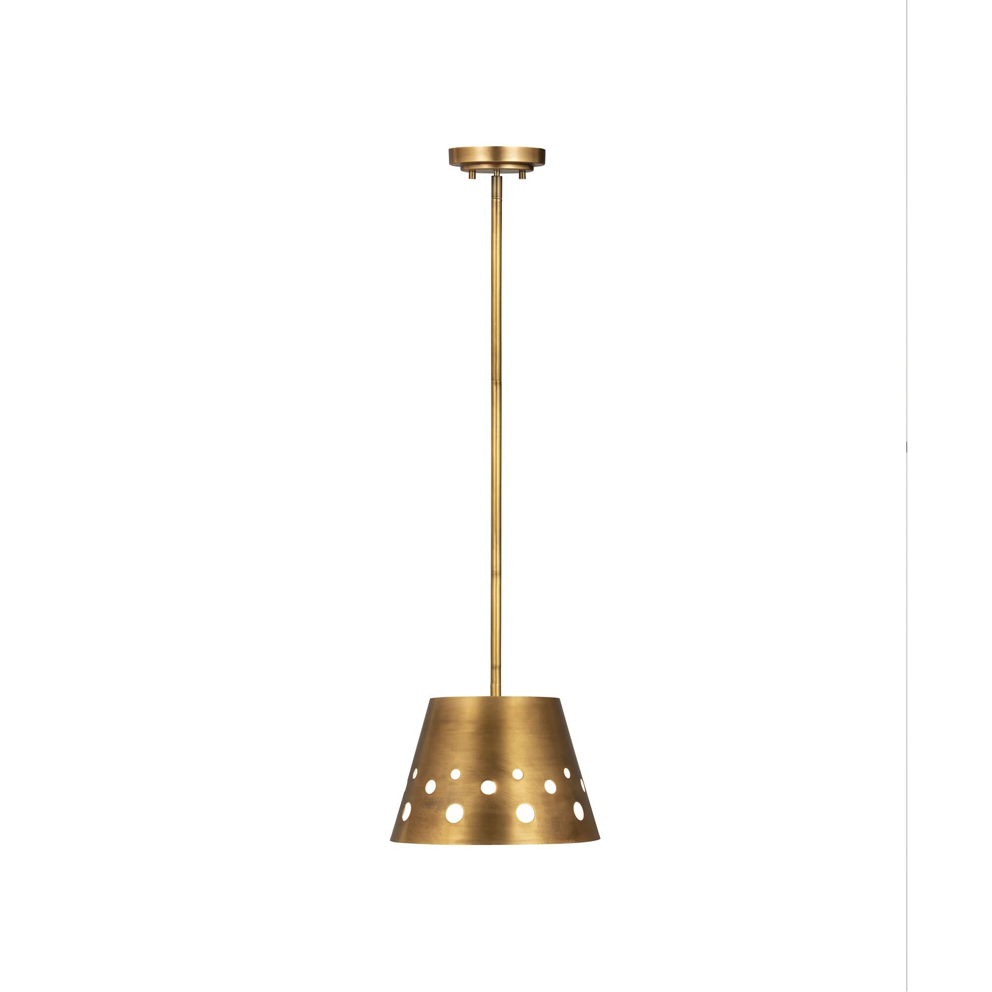 Shown in Rubbed Brass finish and Iron glass and Iron shade