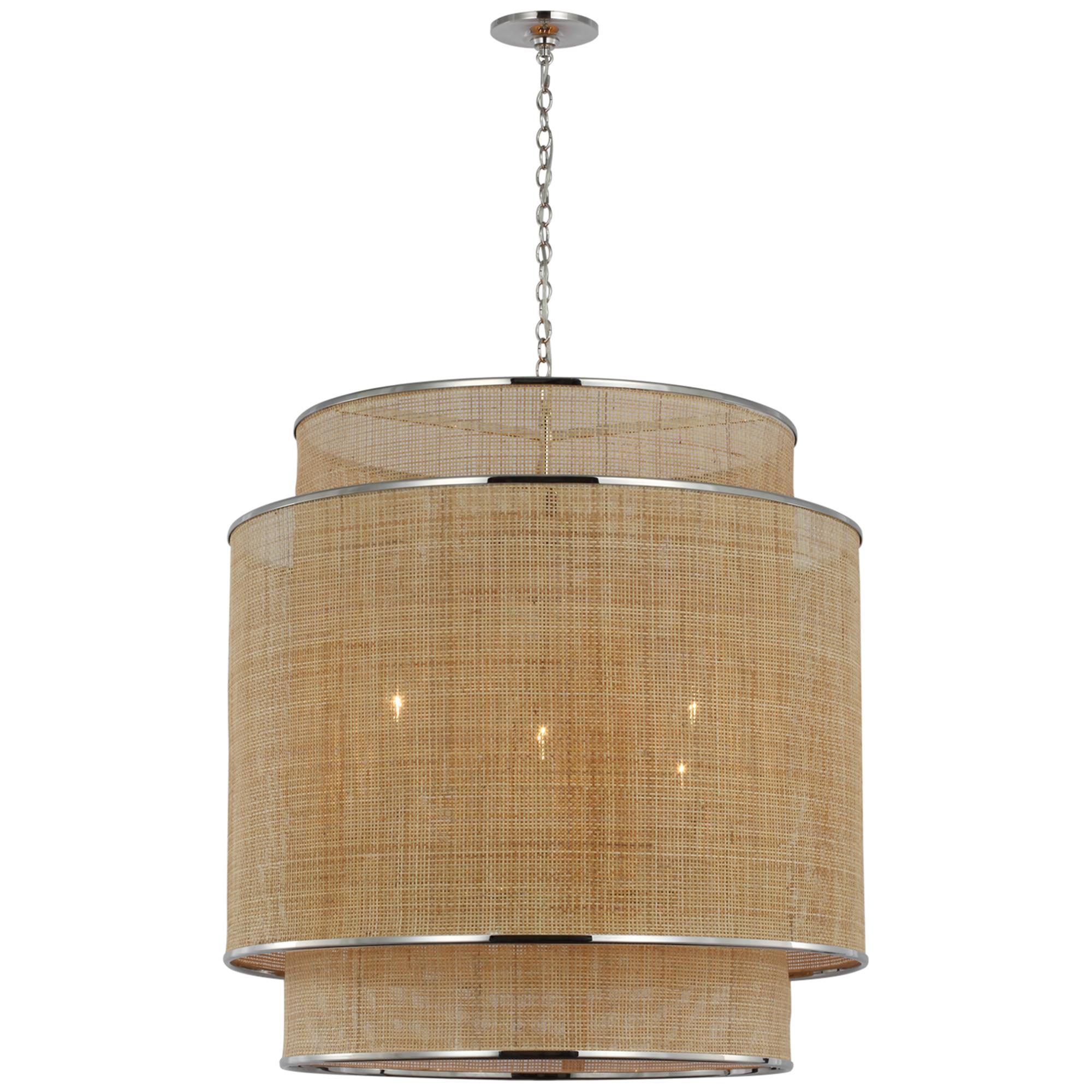 Shown in Polished Nickel and Natural Rattan Caning finish