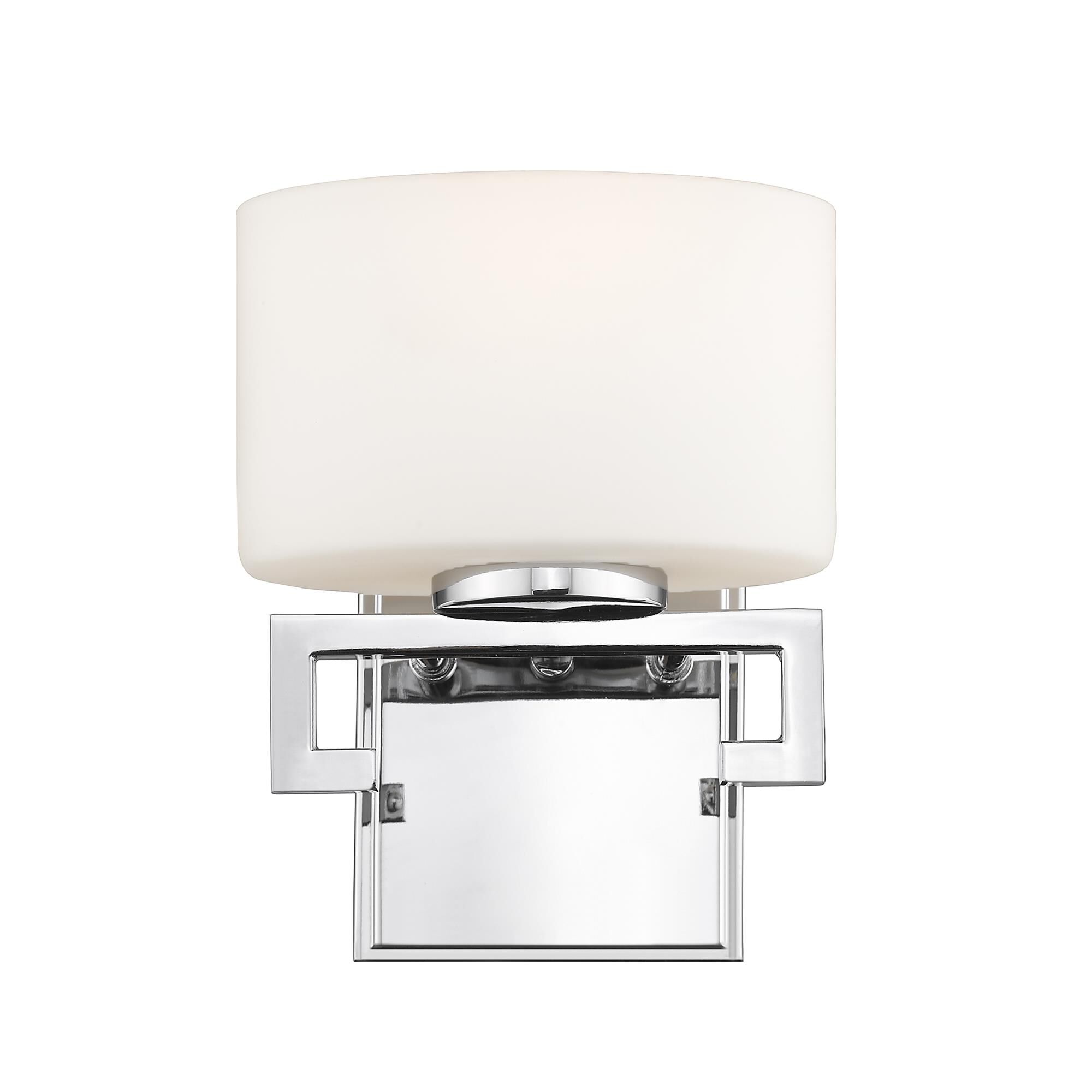 Shown in Chrome finish and Glass shade