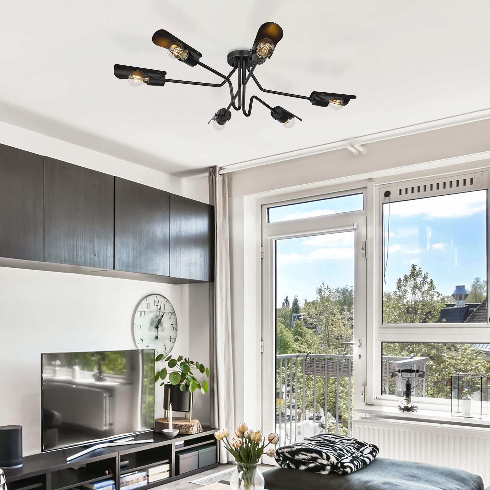 Newton 40 Inch Semi Flush Mount by Golden Lighting