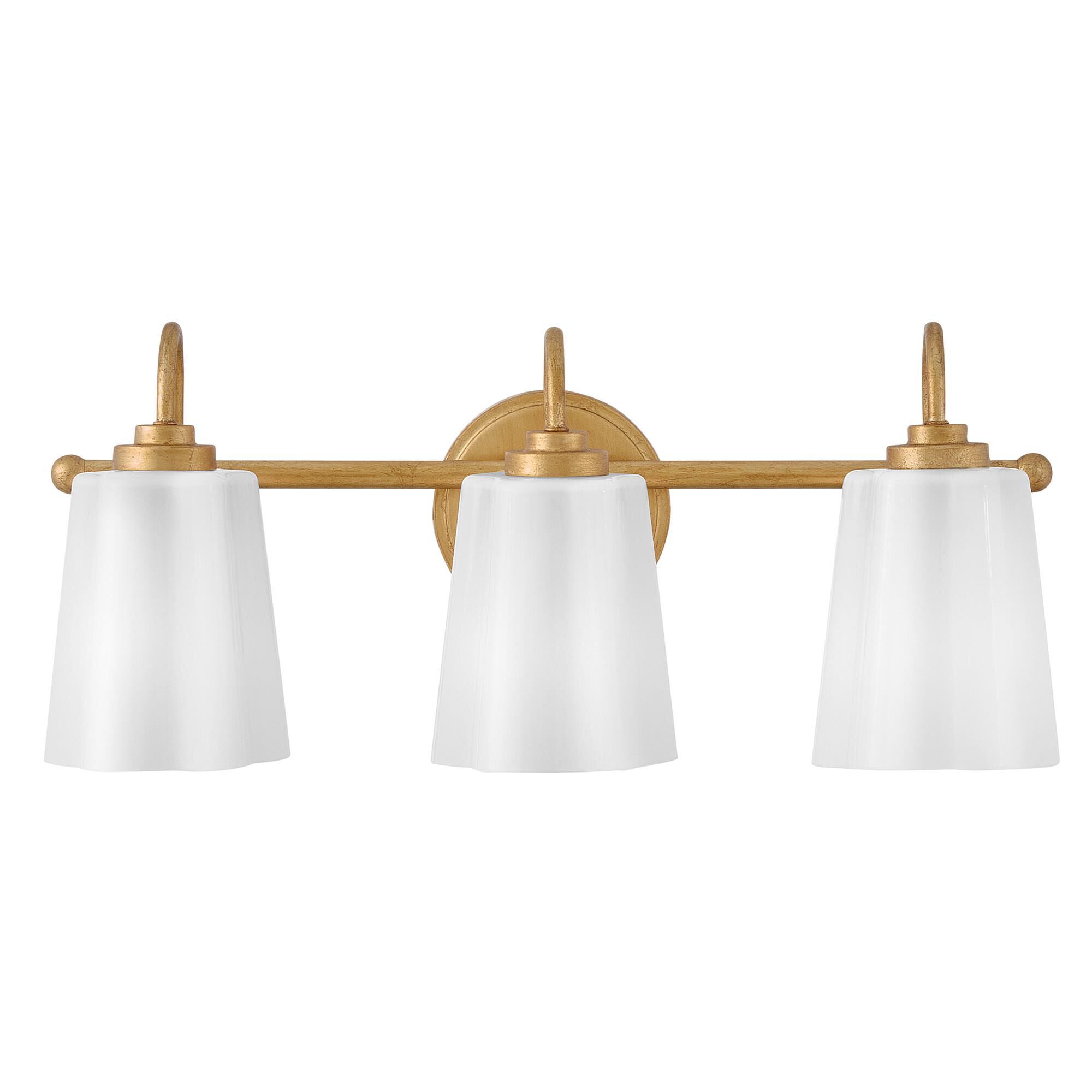 Shown in Distressed Brass finish and Cased Opal glass