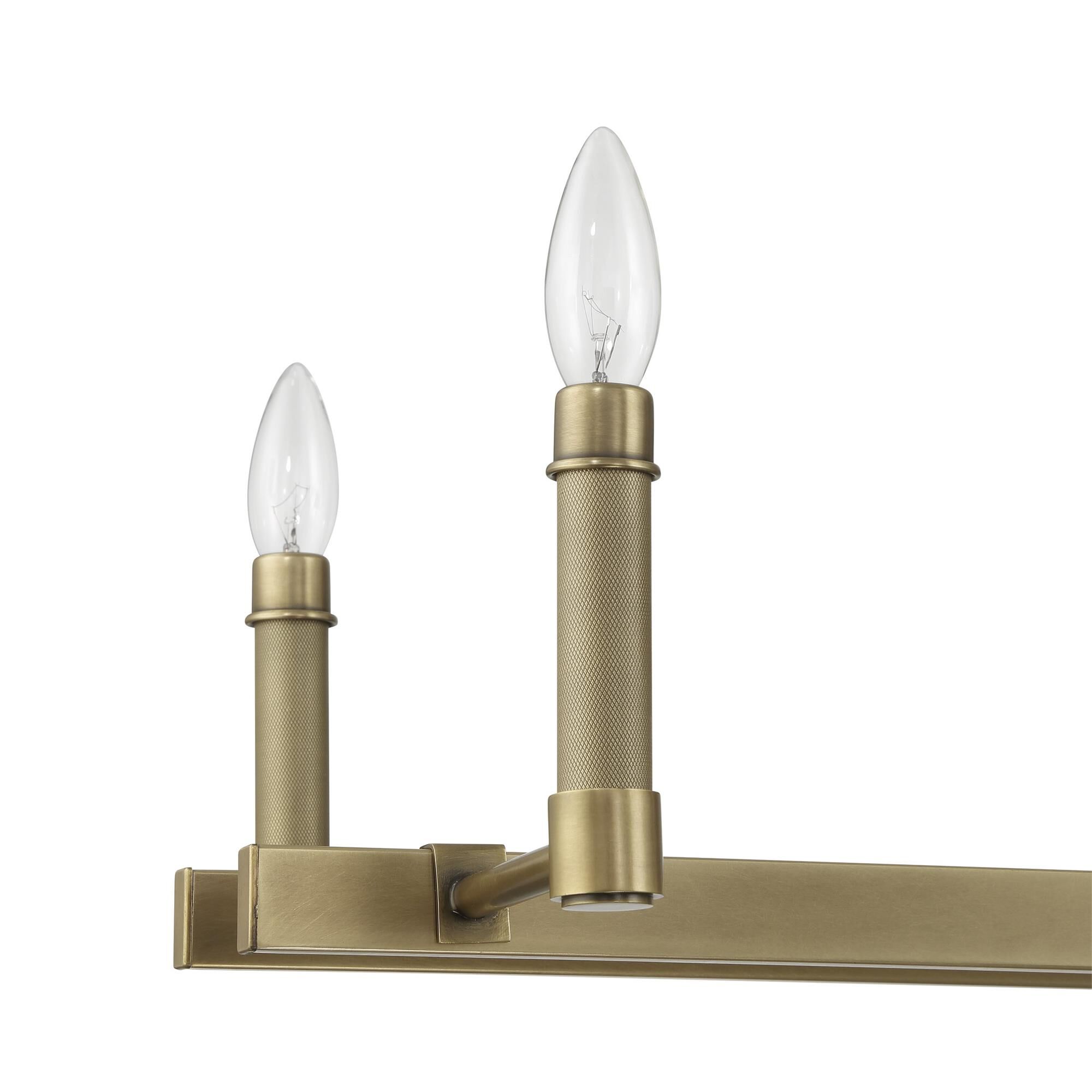 Shown in Natural Brass finish and Matte Black, Gold shade