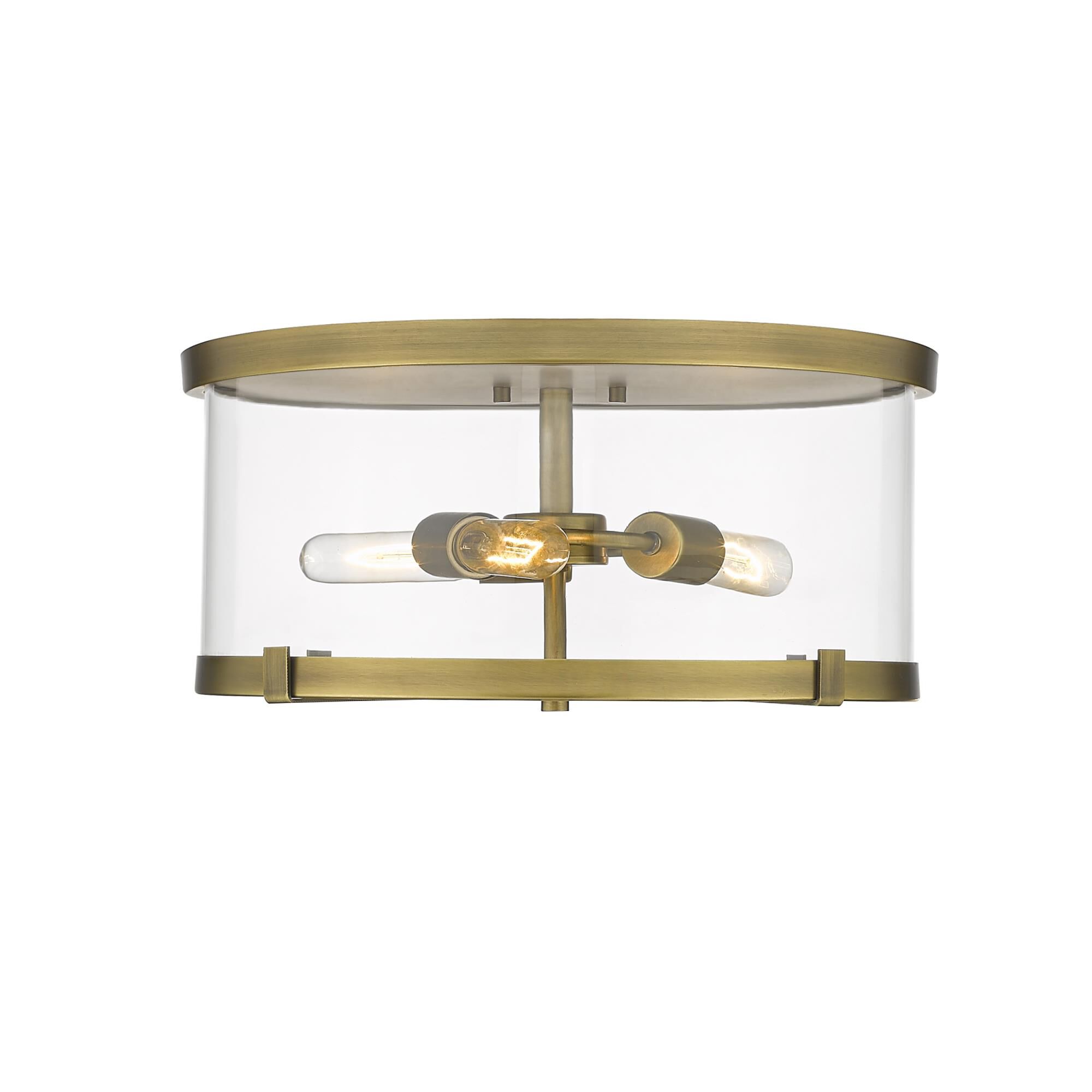 Shown in Rubbed Brass finish and Glass shade