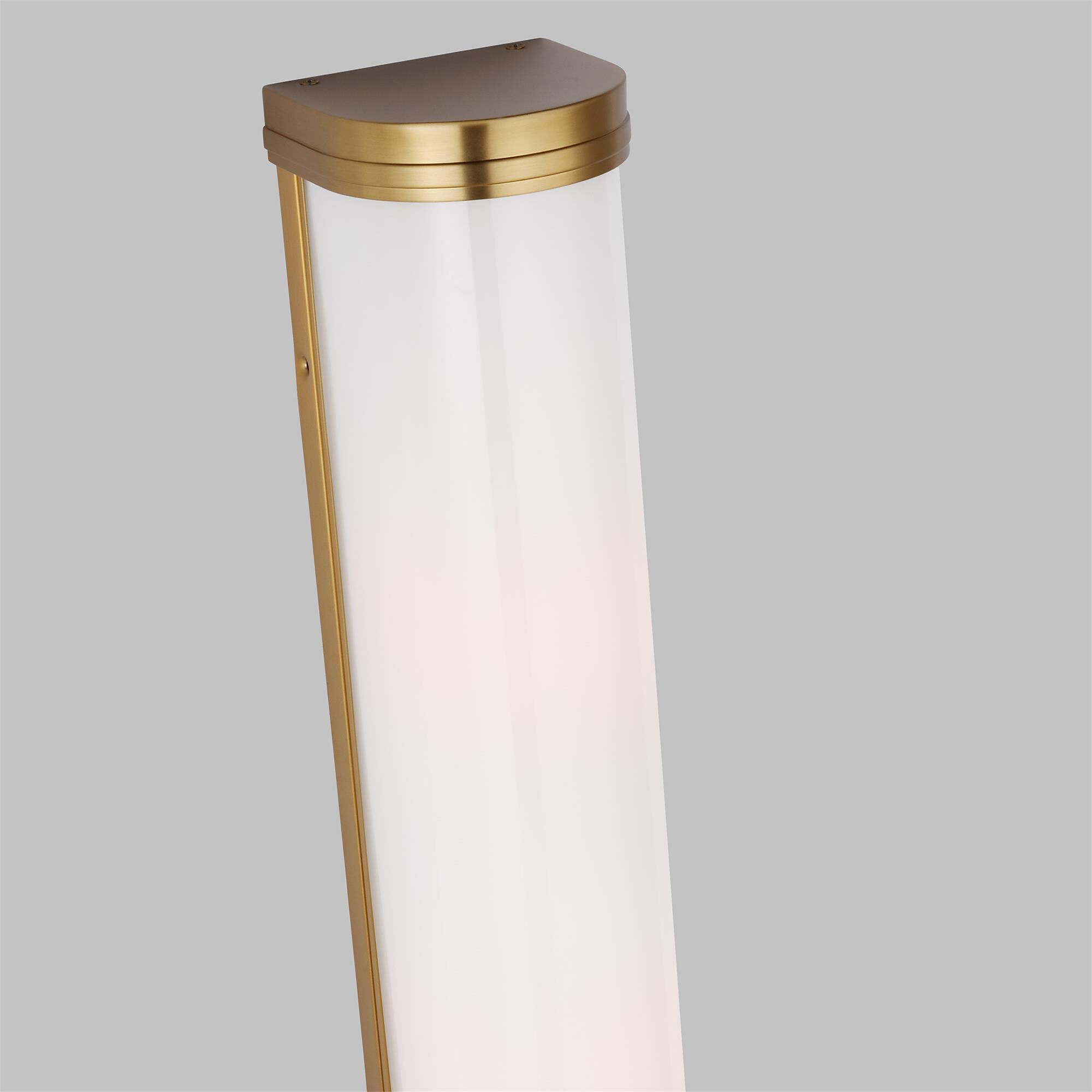 Shown in Burnished Brass finish and Opal Etched Glass shade
