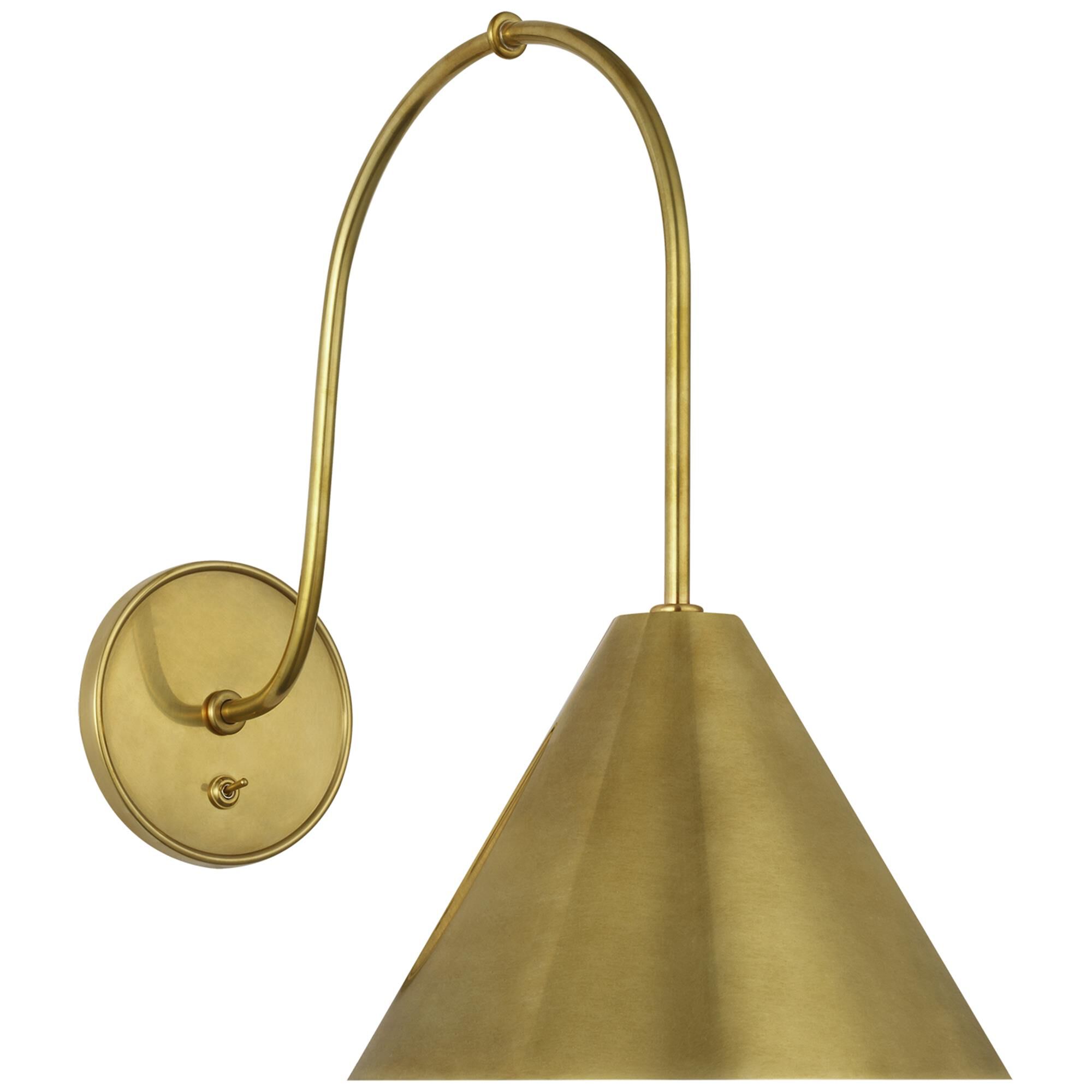 Shown in Hand-Rubbed Antique Brass finish and Hand-Rubbed Antique Brass shade