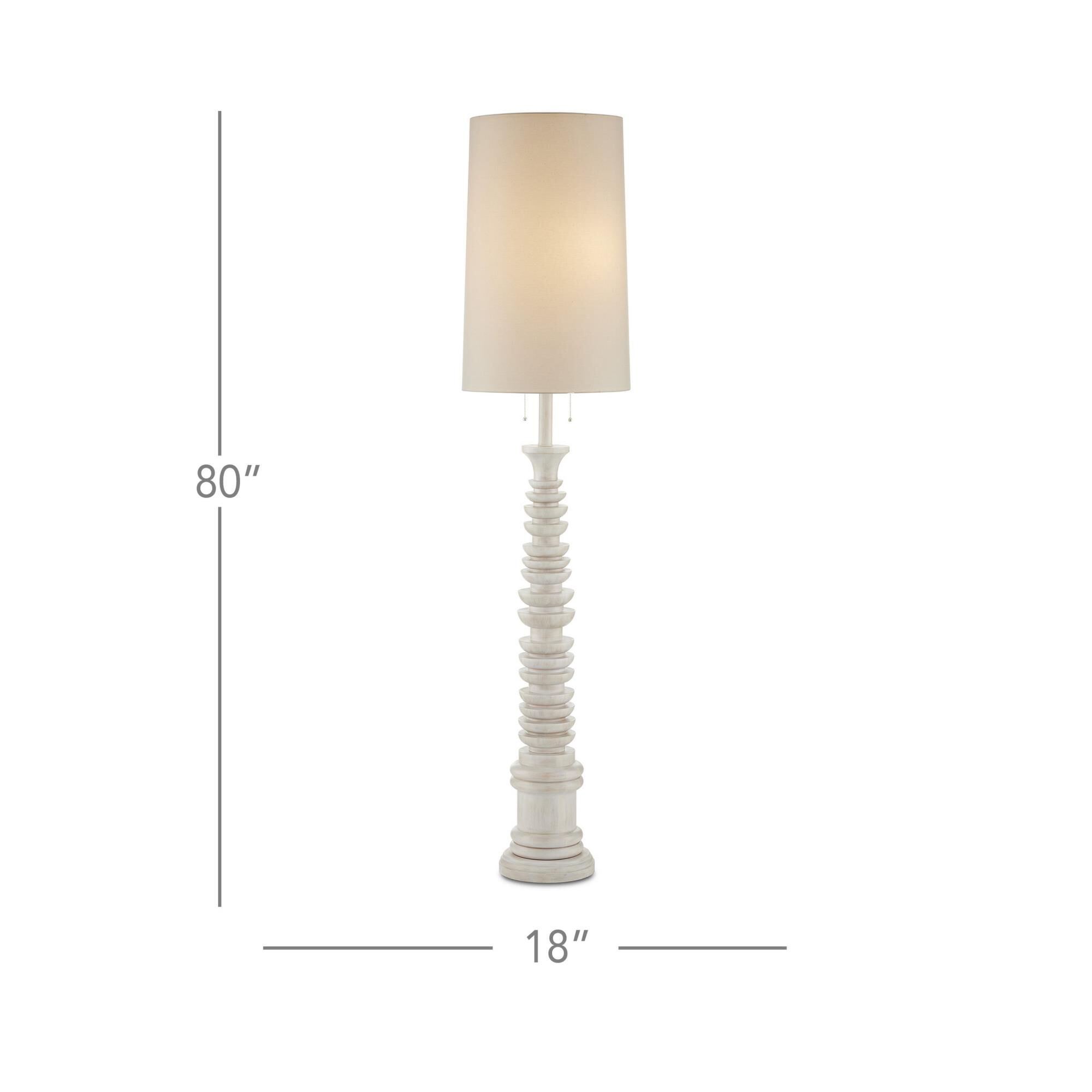 Shown in Whitewash finish and Off-White Linen shade