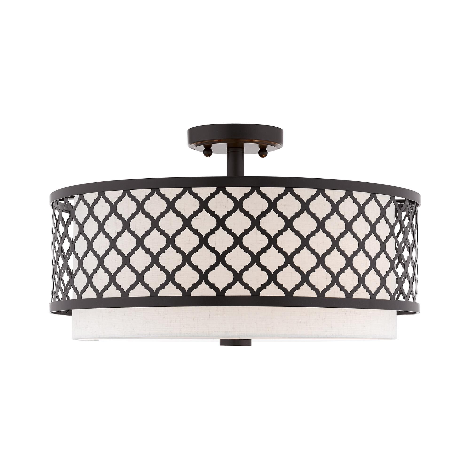 Arabesque 18 Inch 3 Light Semi Flush Mount by Livex Lighting