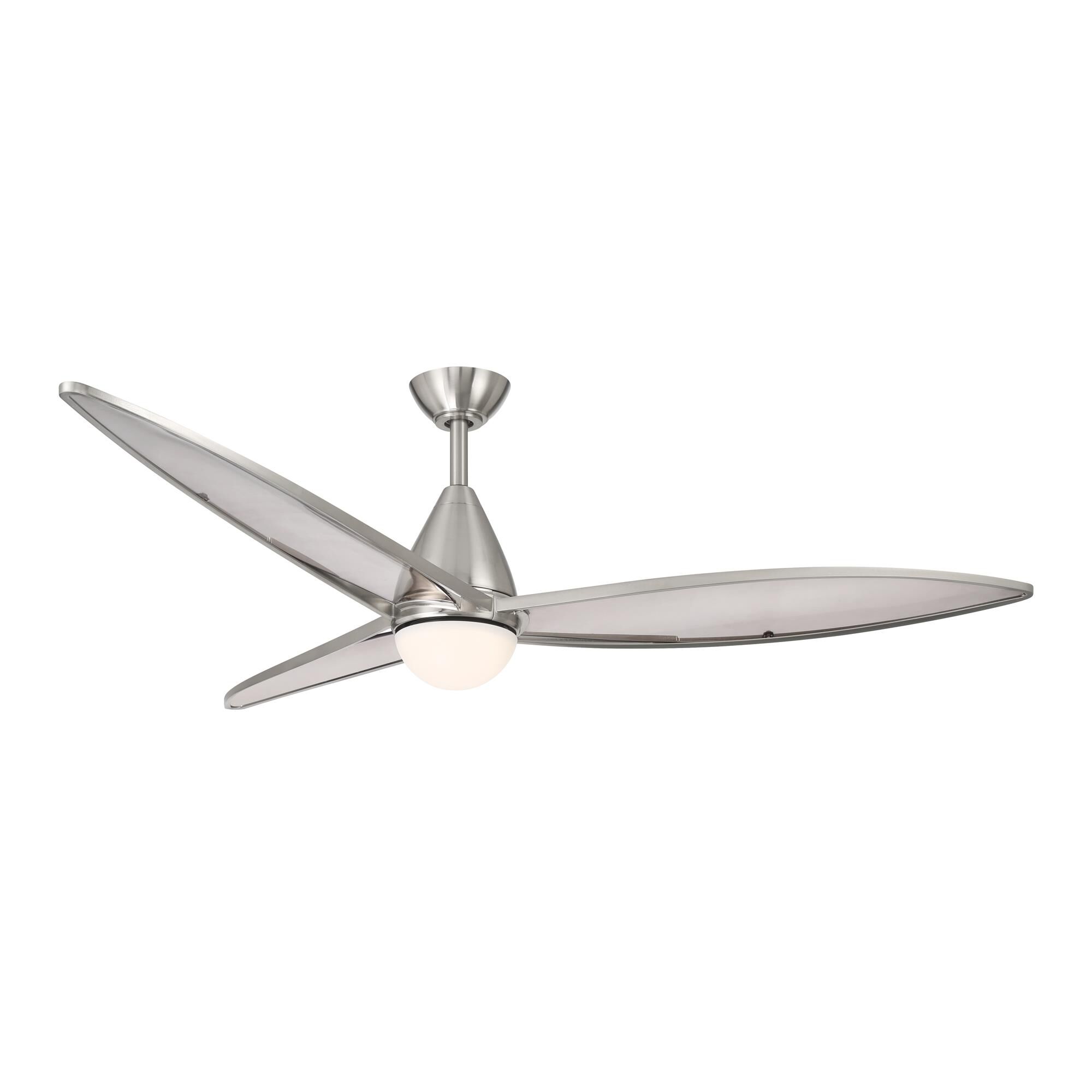 Shown in Brushed Nickel finish and White Lens glass