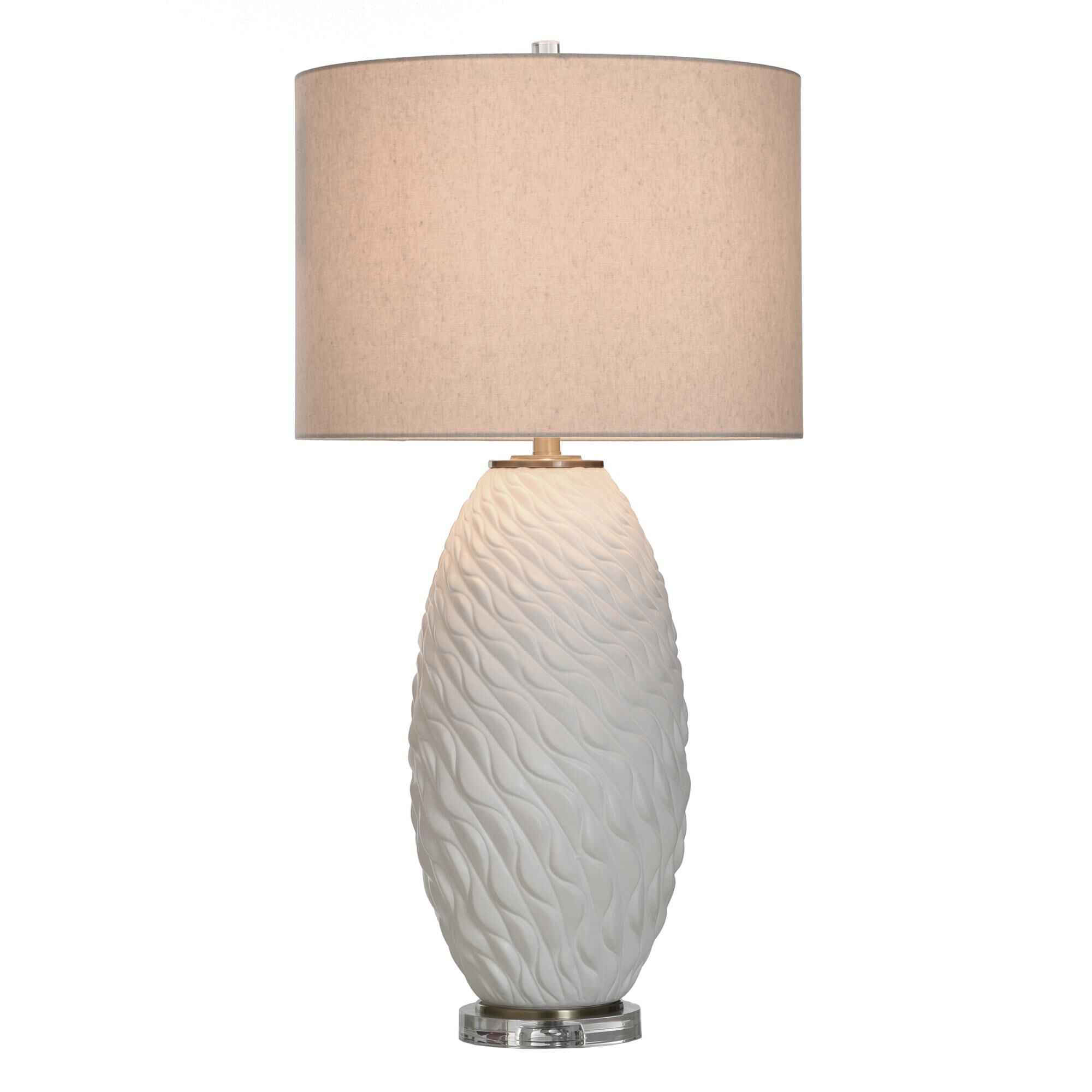 Shown in White finish and Oatmeal shade