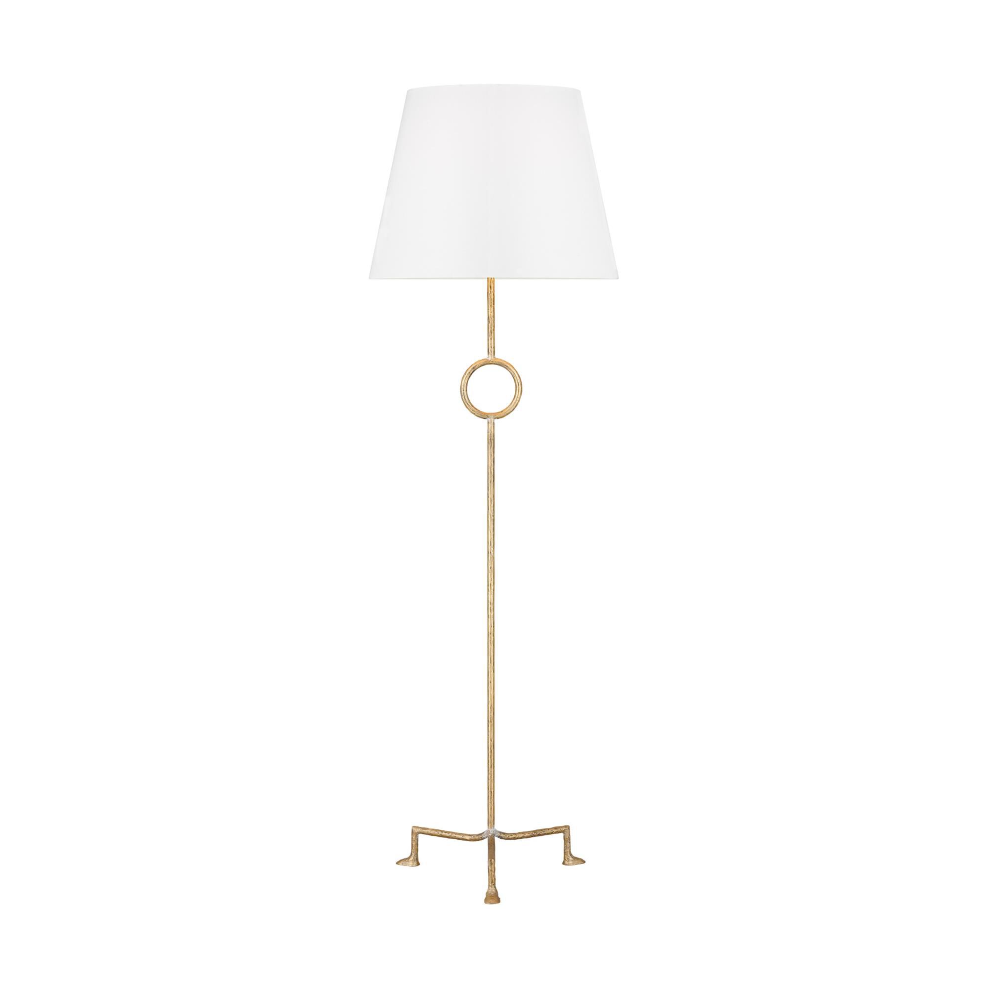 Shown in Coastal Gild finish and White Linen Fabric shade