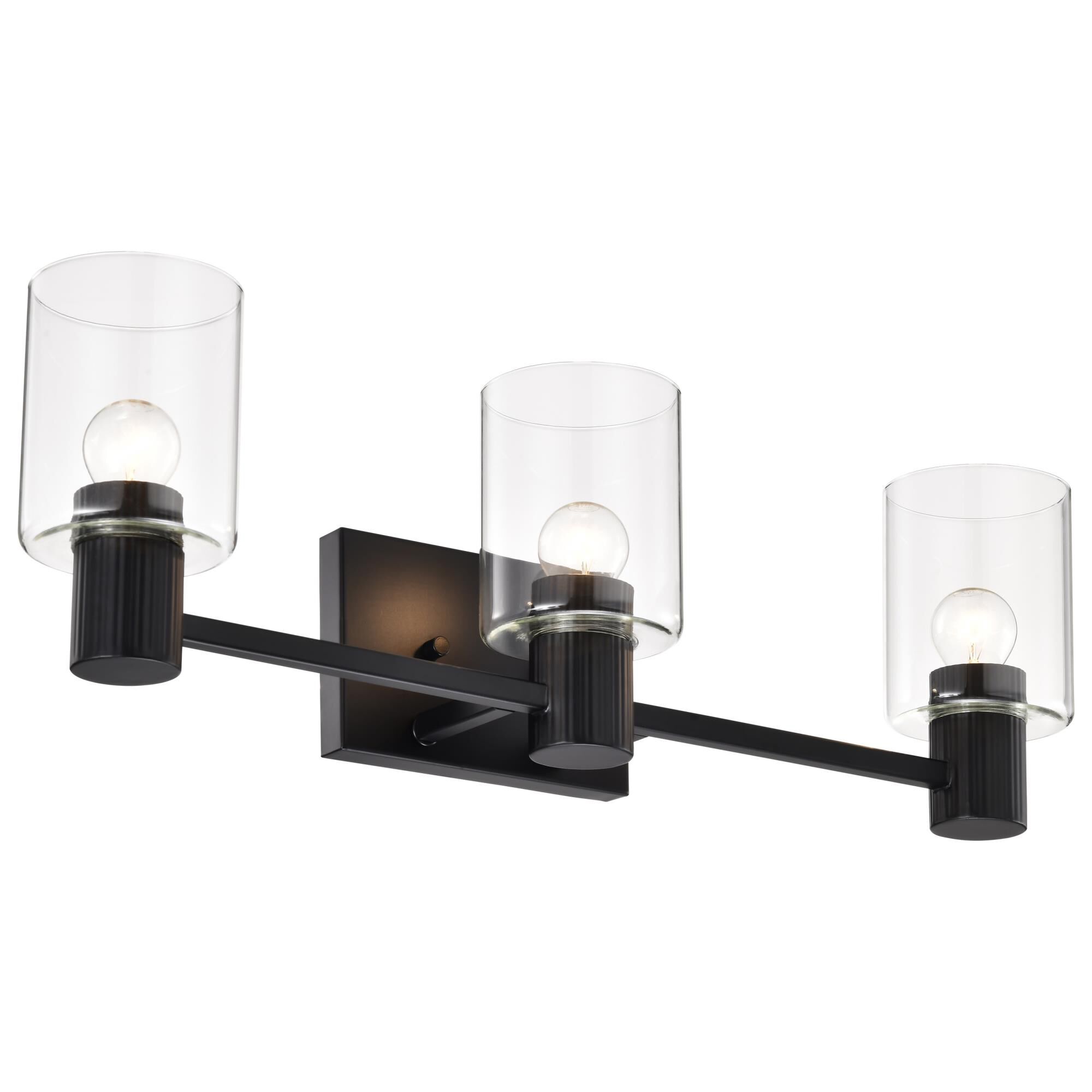 Shown in Matte Black finish and Clear glass